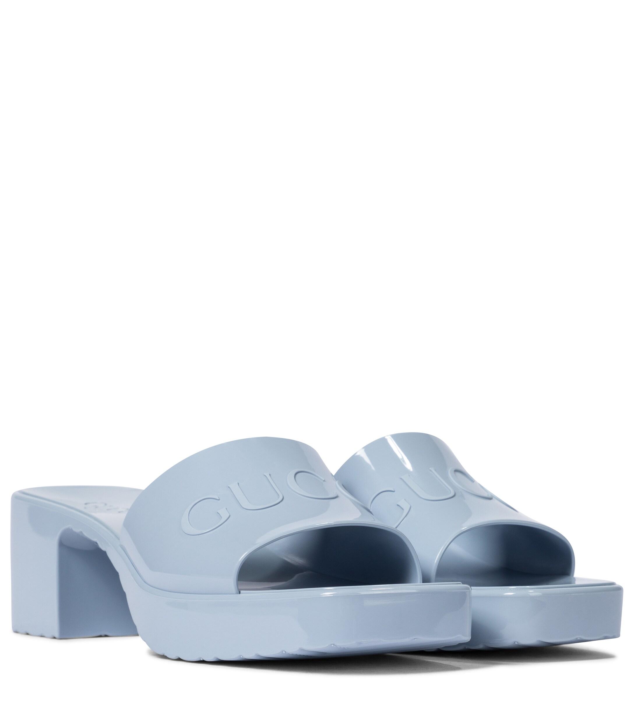 Sandals Gucci Blue size 9 UK in Rubber - 32766542