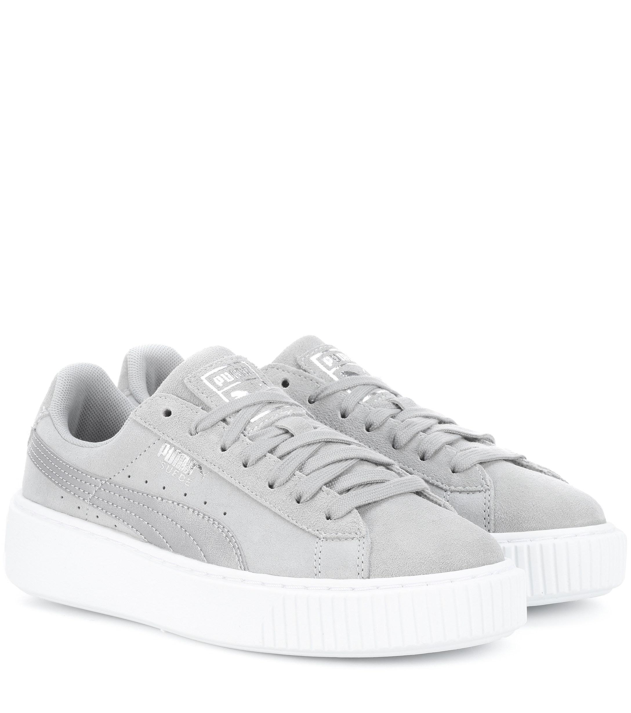 grey puma platform sneakers