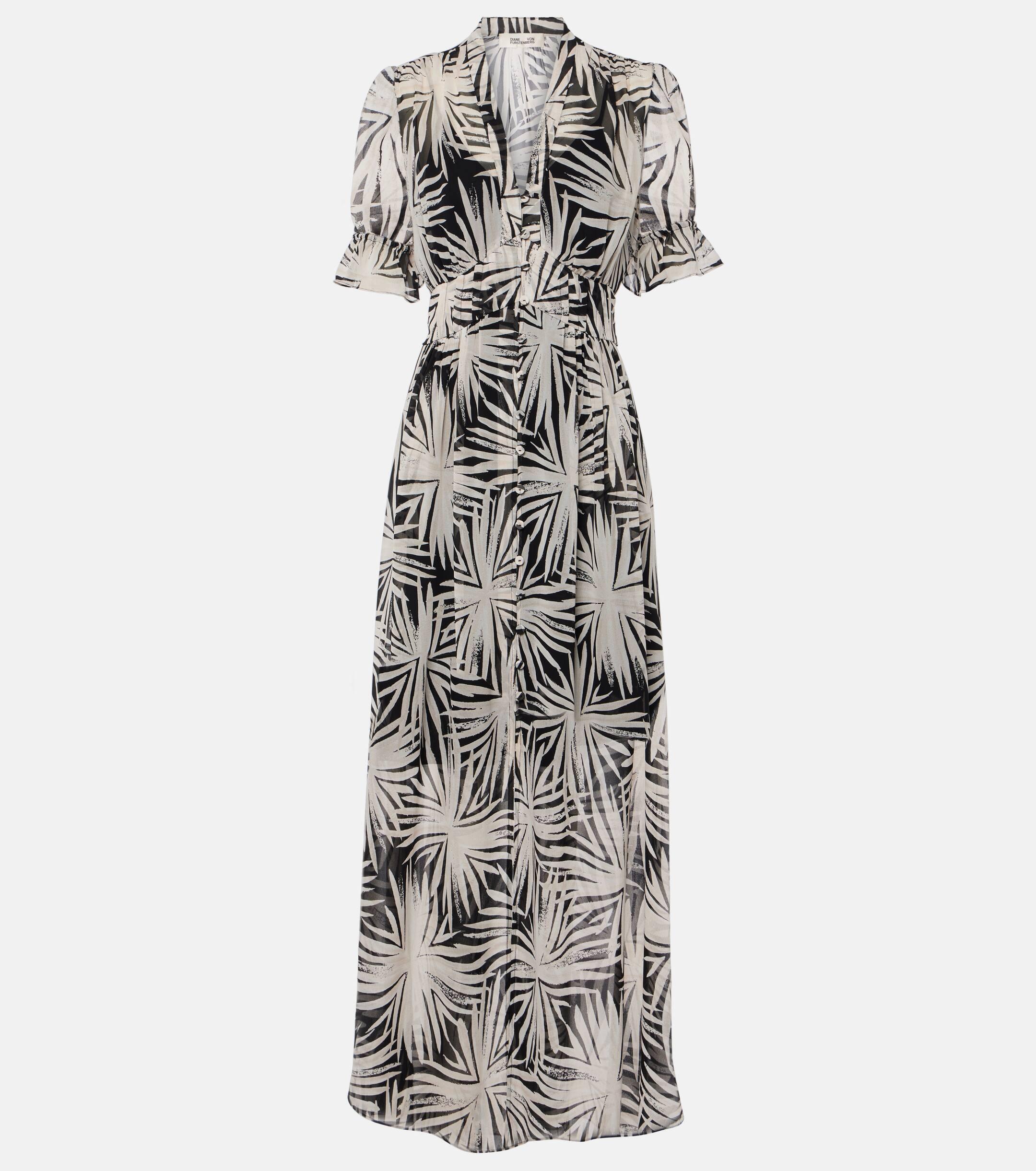 Chinese butterfly printed maxi shift dress online
