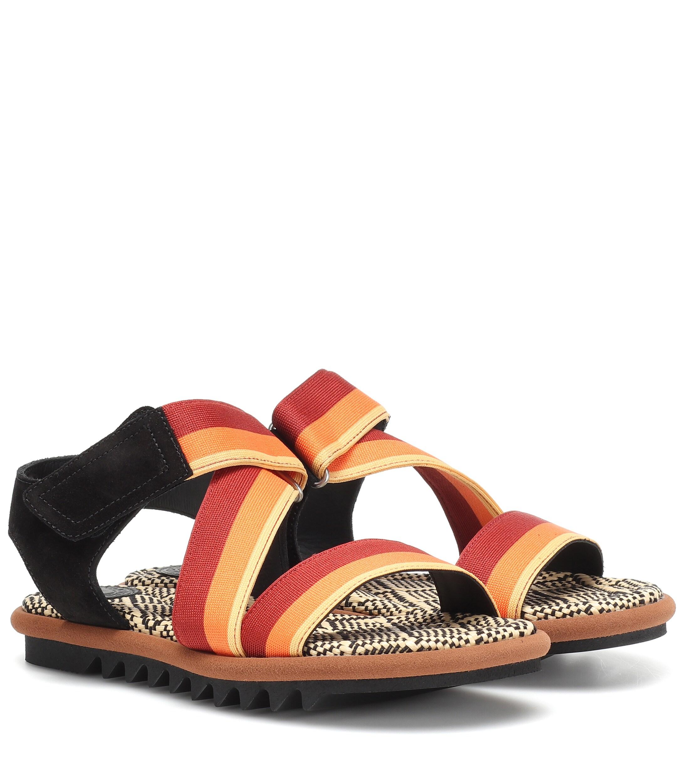 dries van noten leather and grosgrain sandals