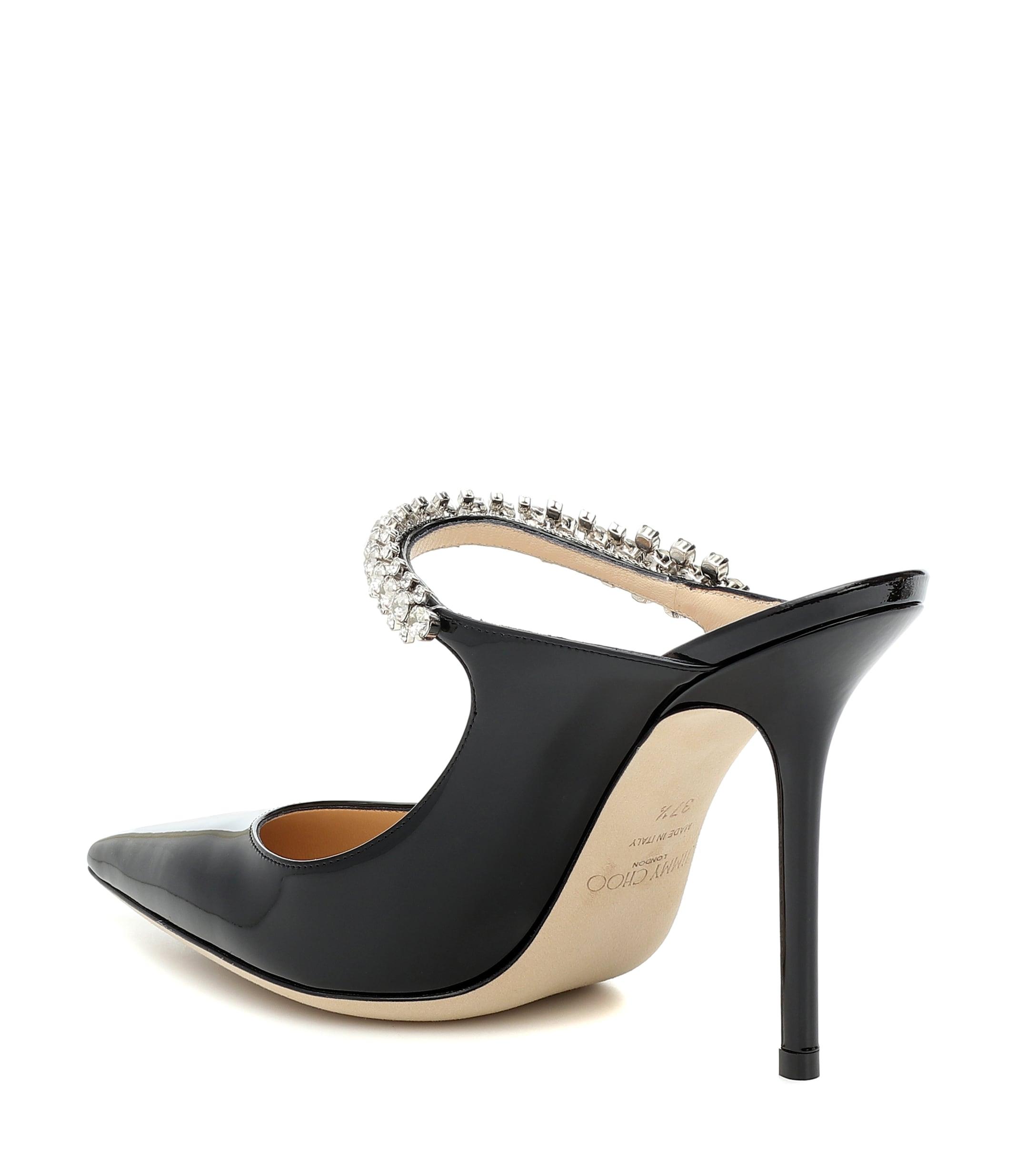 Jimmy Choo Bing 100 Patent Leather Mules in Black - Lyst