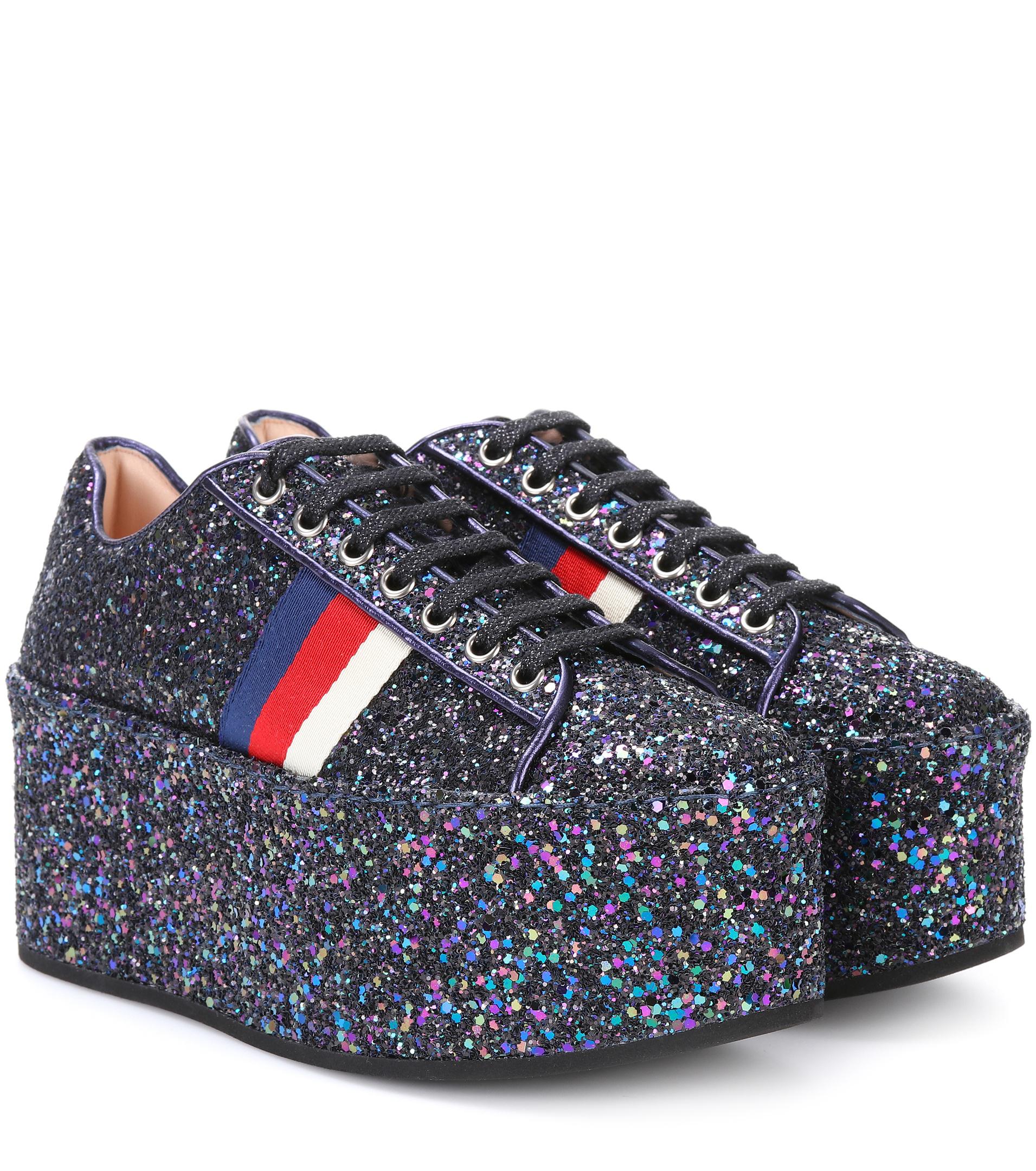 gucci glitter platform sneakers