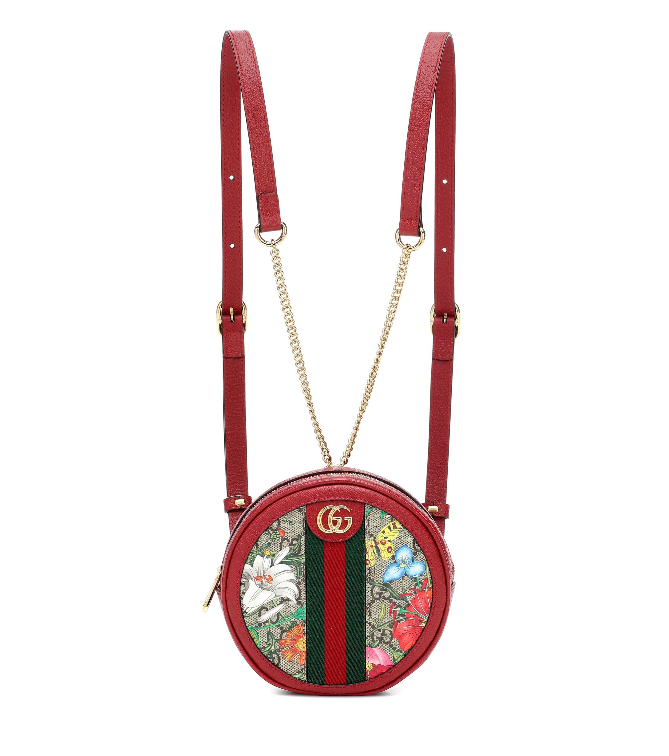 Gucci Ophidia Flora Gg Supreme Round Backpack in Red Save 7 Lyst
