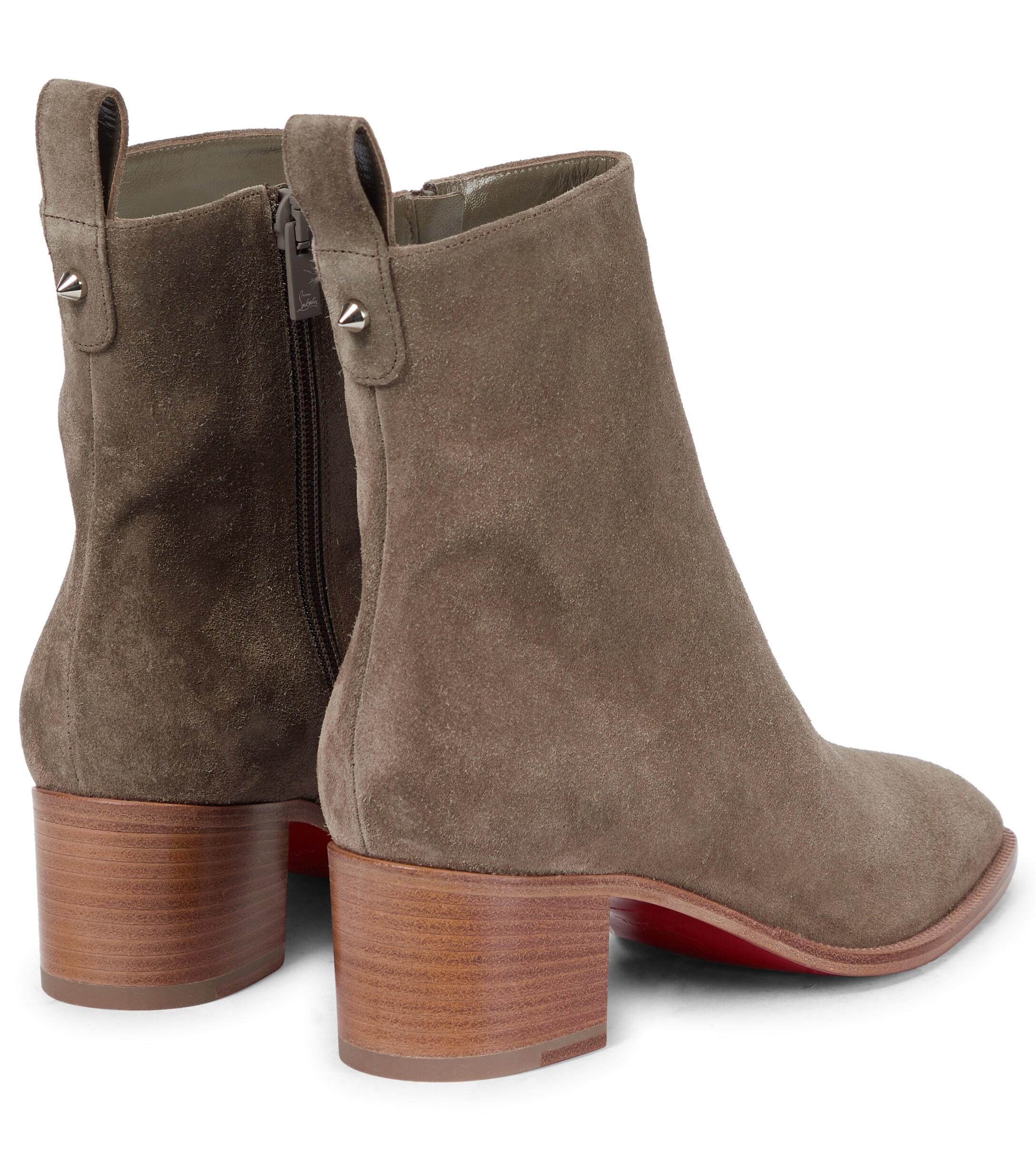 Christian Louboutin Antilop 55 Suede Ankle Boots in Beige (Natural 