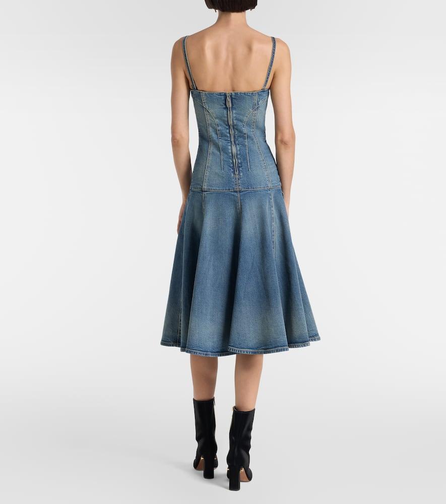 McQueen Denim Midi Dress in Blue Lyst UK