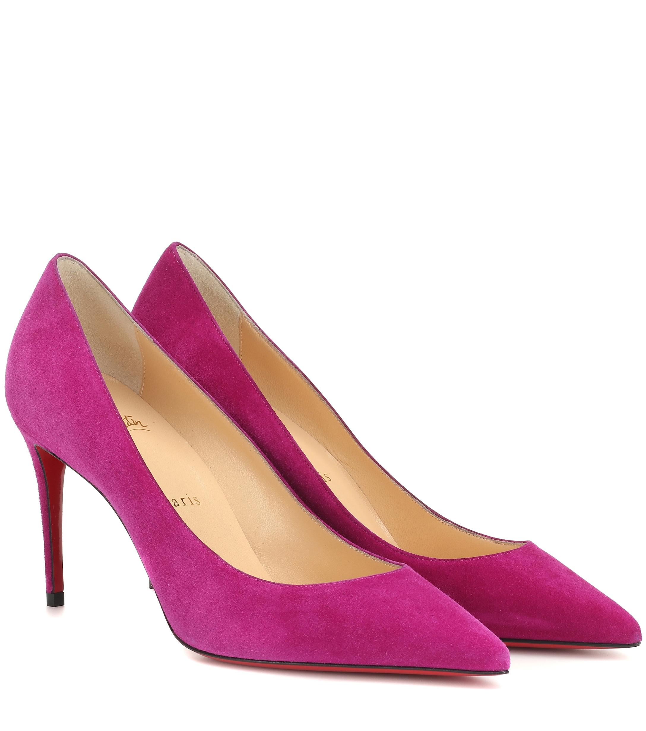 Christian Louboutin Kate 85 Suede Pumps in Pink - Lyst