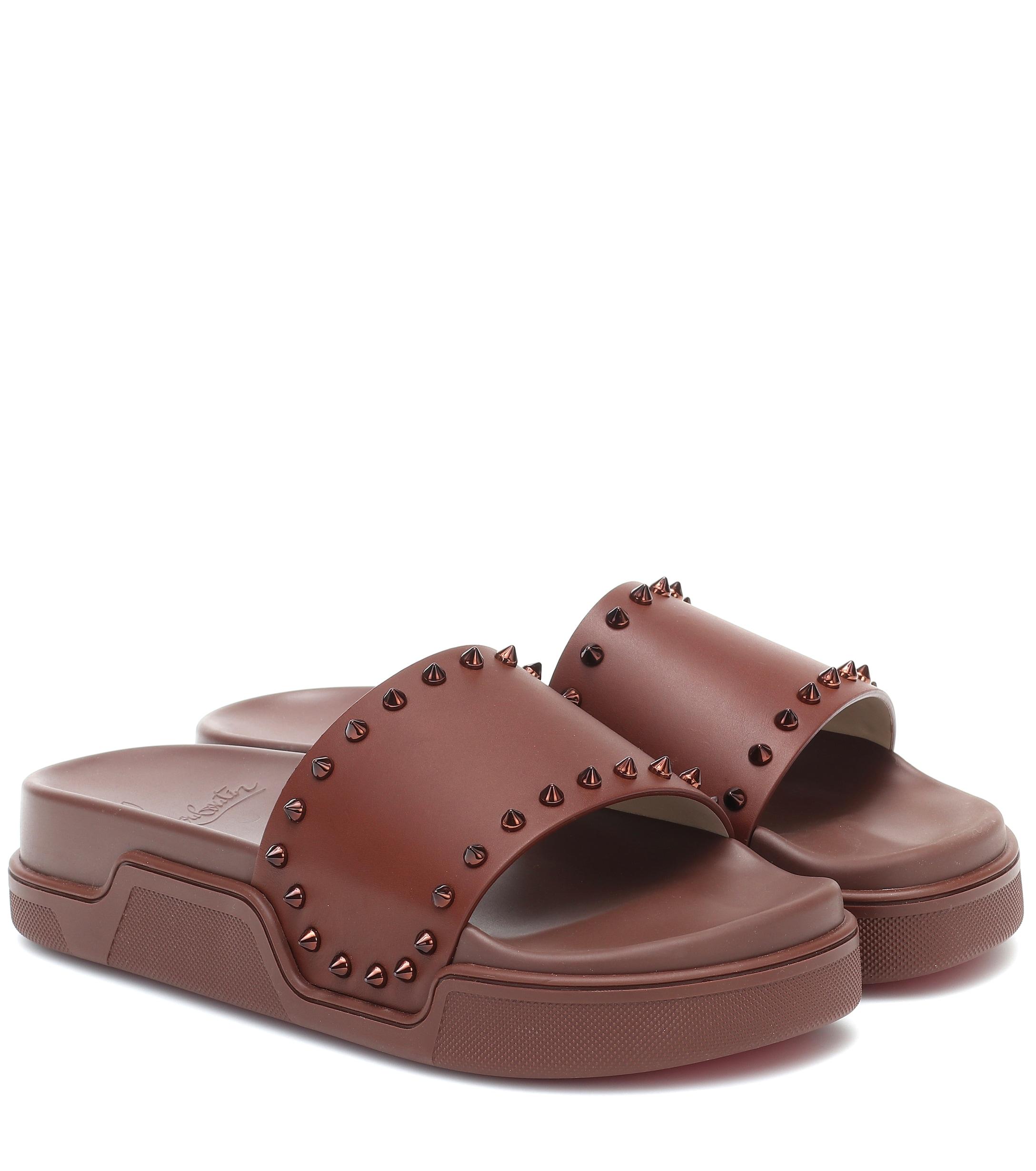 christian louboutin studded slides