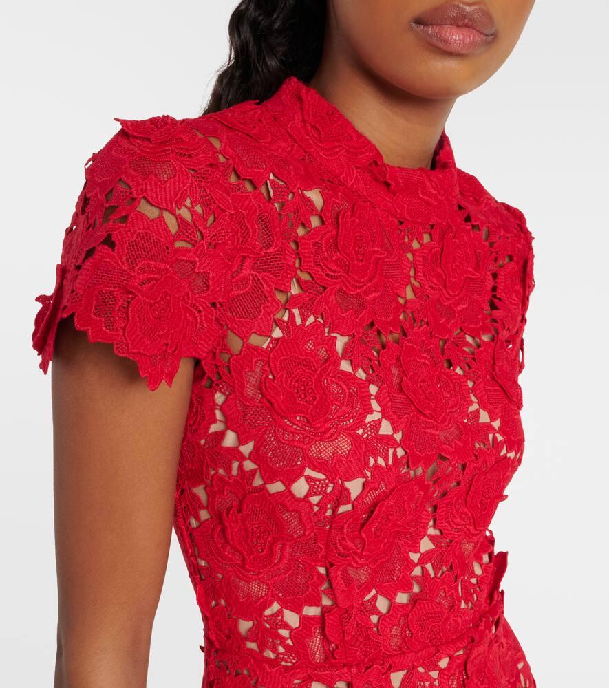 Self-Portrait Floral Lace Midi Dress in Red | Lyst Canada Self-Portrait Floral Lace Midi Dress in Red | Lyst Canada