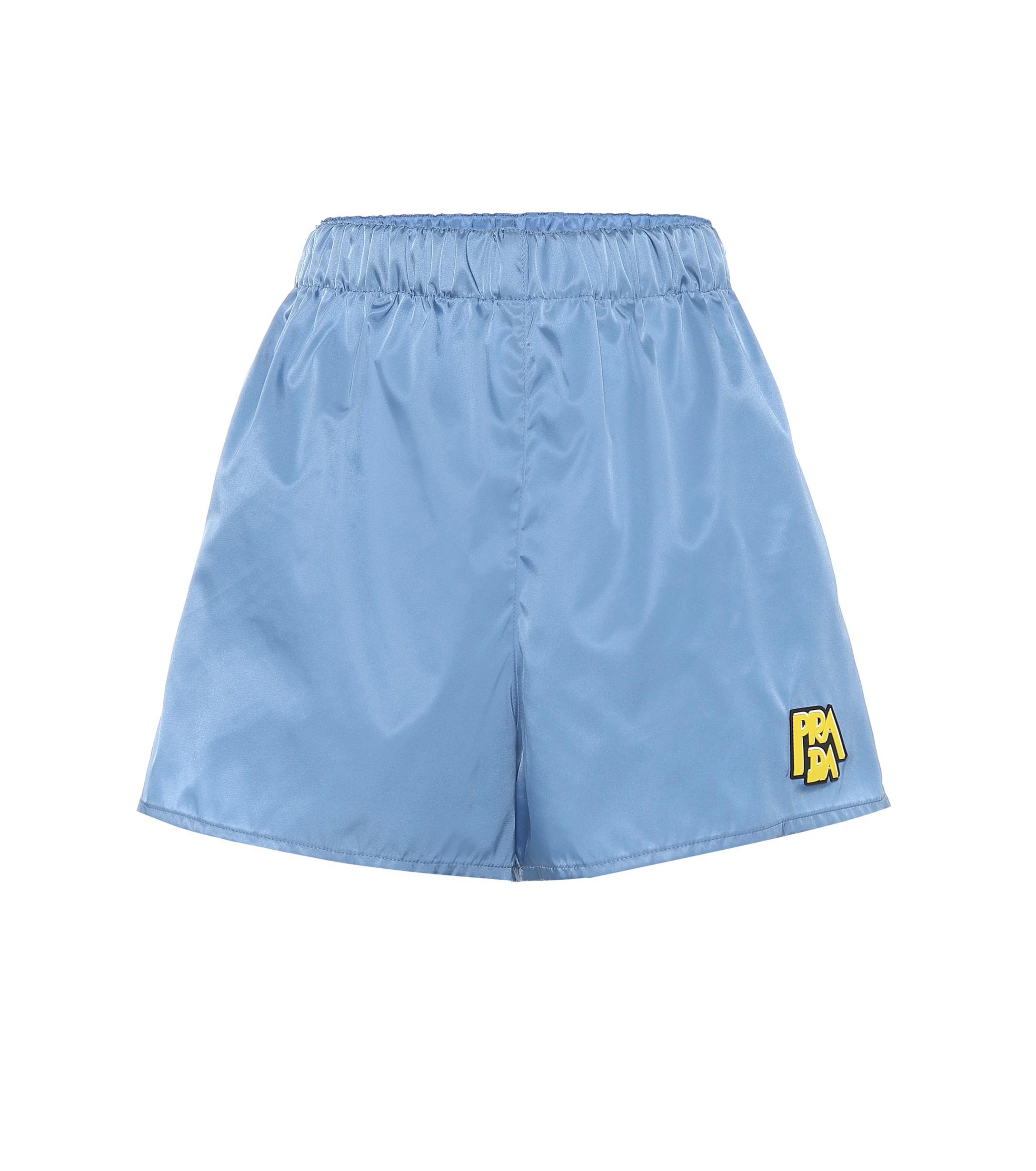 light blue nylon shorts