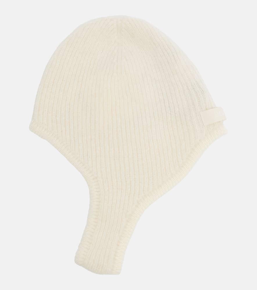 【関税＆送料込み】Jacquemus Ribbed Hat Off Jacquemus Le Bonnet Gros Grain beanie for Women - White in
