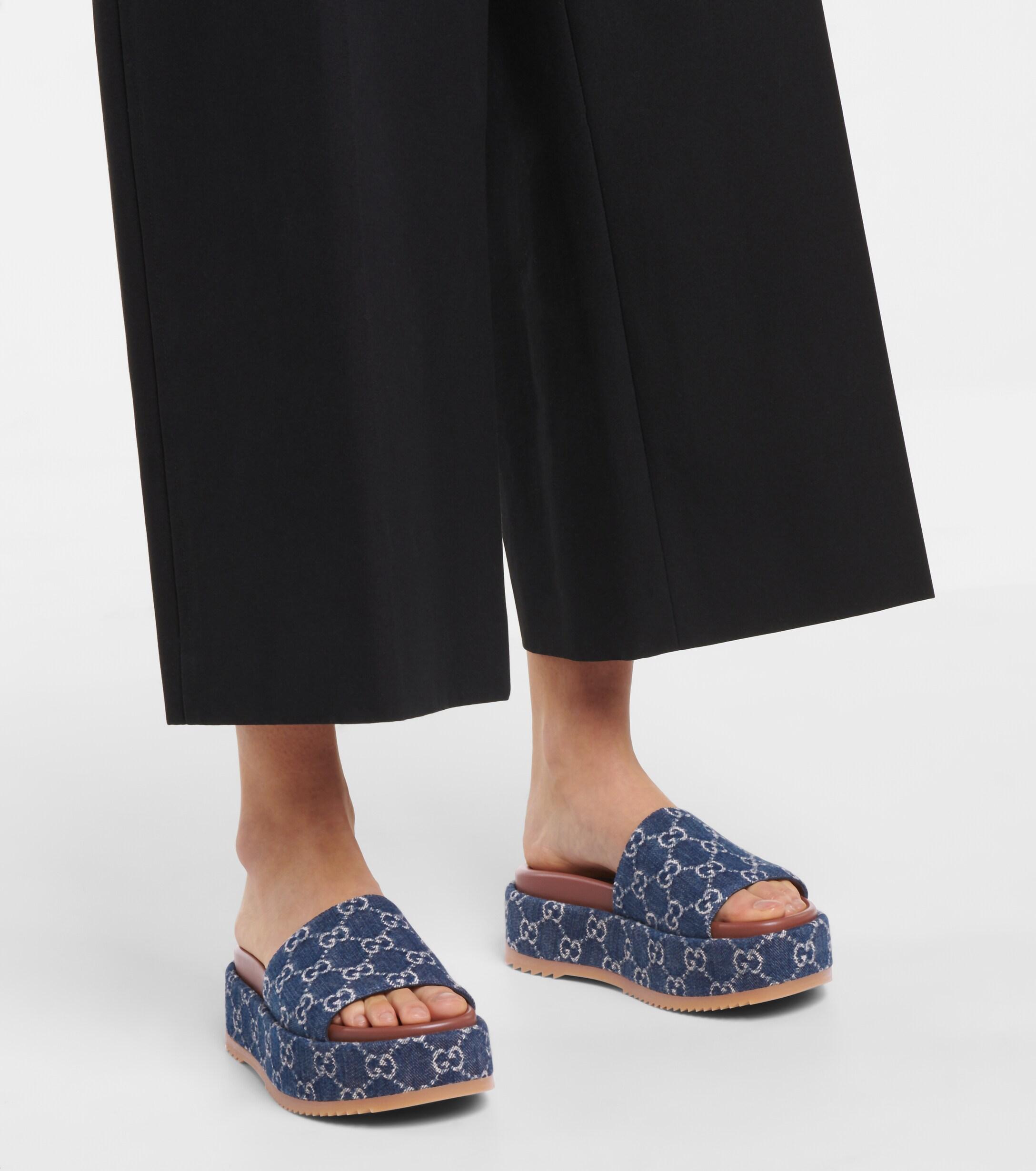 Navy blue shop gucci slides