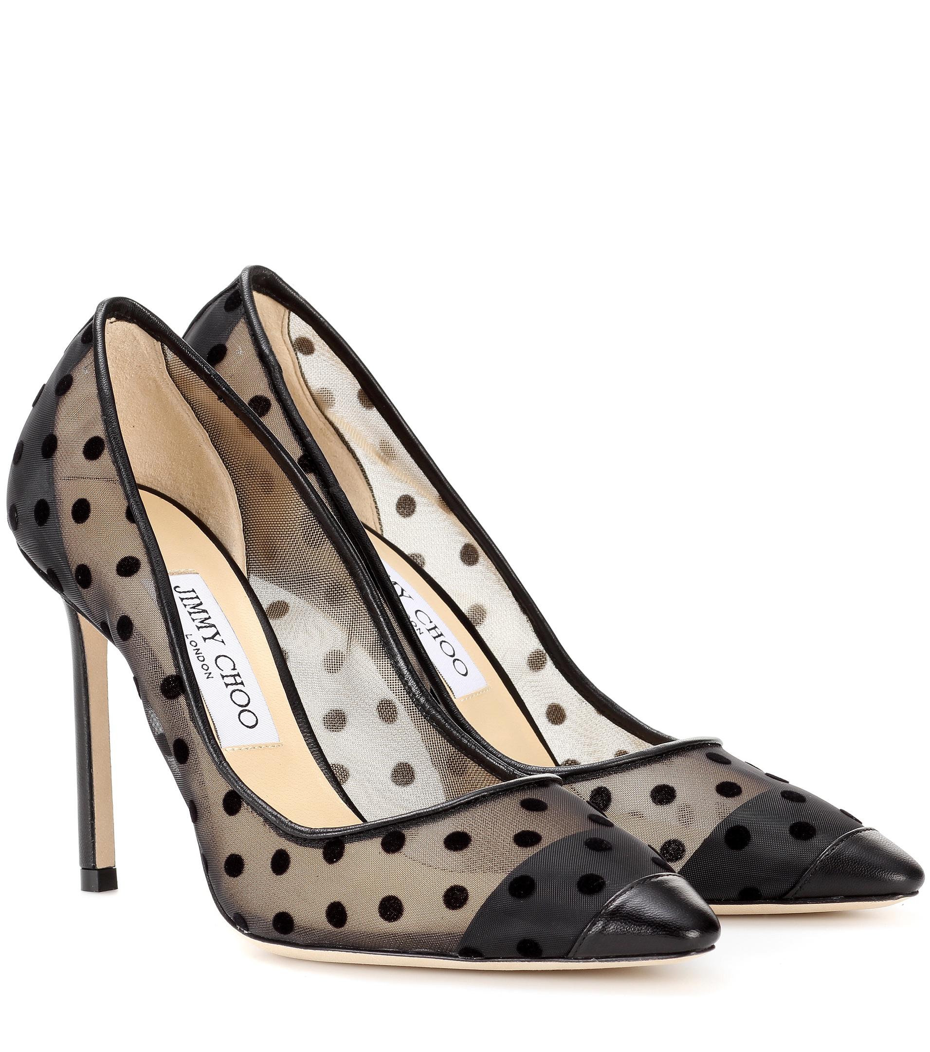 Jimmy Choo Romy 100 Polka-dot Pumps in Black | Lyst Australia