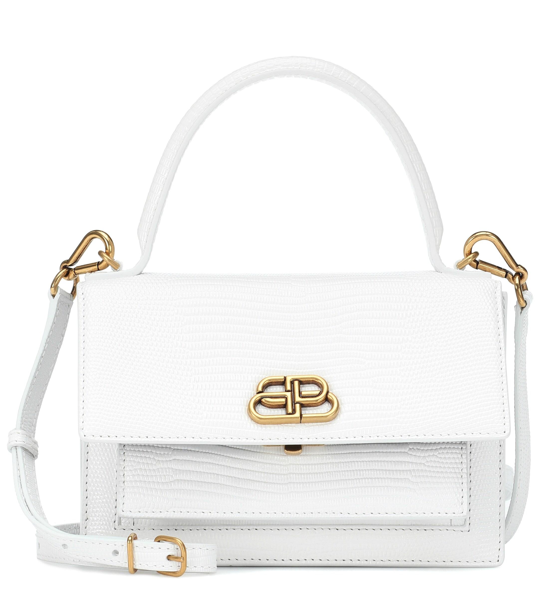 Balenciaga Sharp Xs Leather Shoulder Bag in White - Lyst