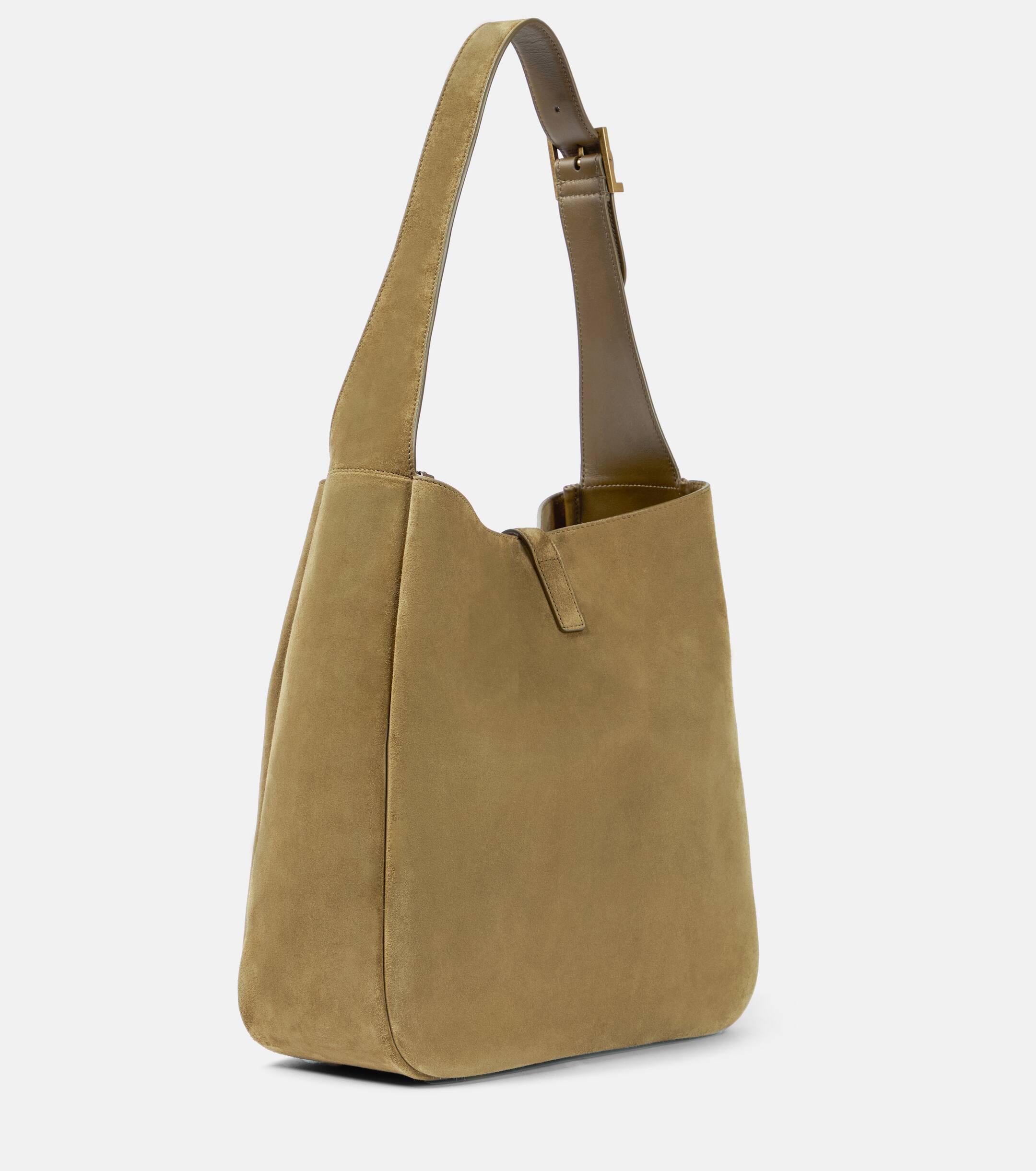 トートバッグ SAINT LAURENT Sage Green Suede Le 5 A 7 Shoulder Bag Saint Laurent Le 5 A 7 Large Suede Tote Bag in Green | Lyst