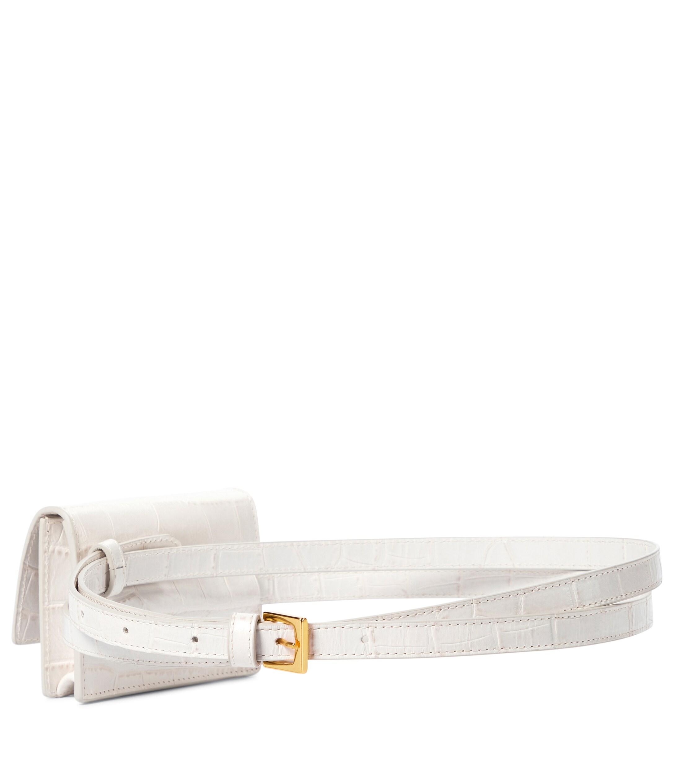 Jacquemus La Ceinture Bello Belt Bag in White Le porte ceinture leather belt Jacquemus White size M  main image 2