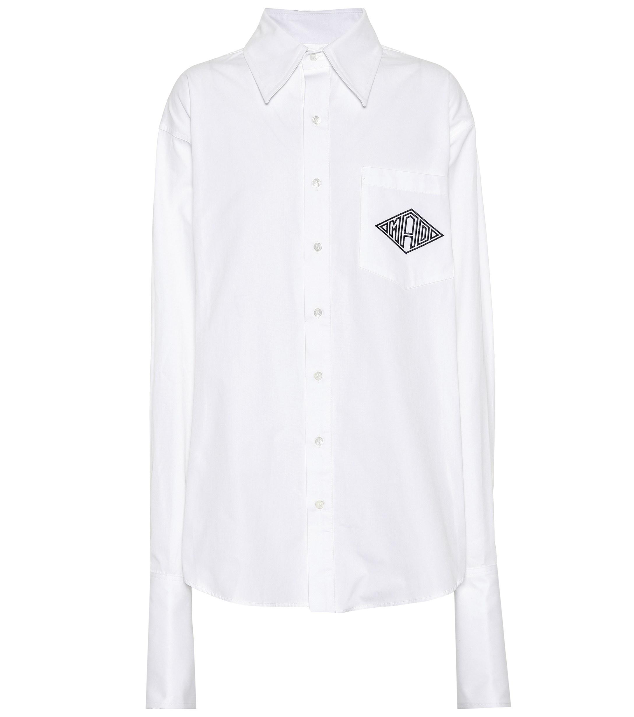 Matthew Adams Dolan Logo Printed Cotton Shirt in White Black (White) - Lyst