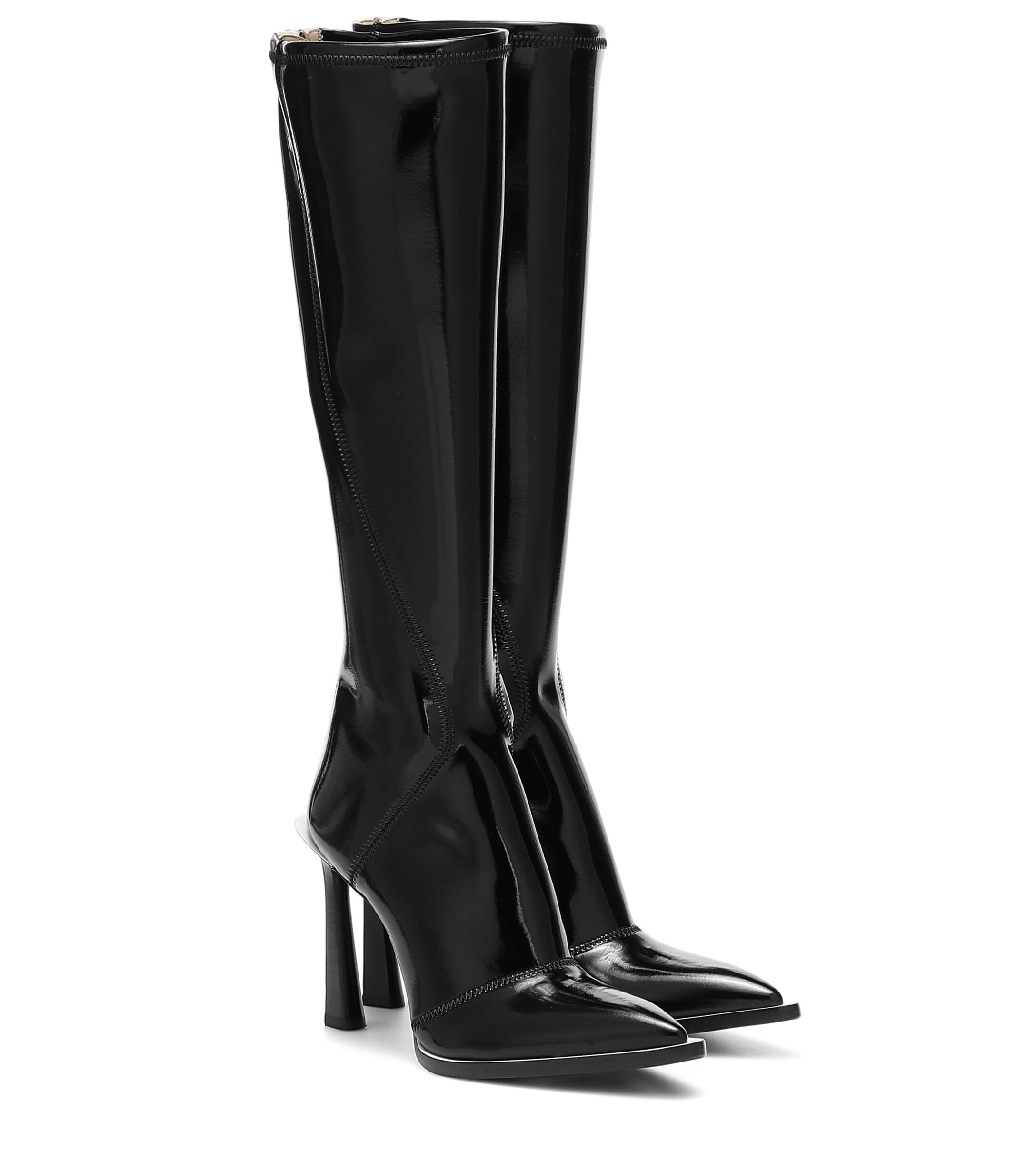 Fendi Fframe Knee-high Neoprene Boots in Black | Lyst