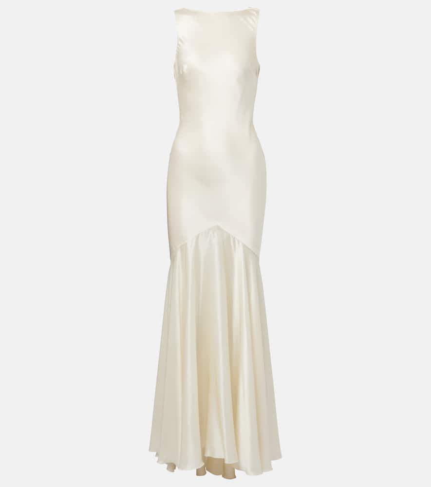 Nina Ricci>>オープンバックサテンマキシドレス Nina Ricci open-back Maxi Dress | Black | FARFETCH JO