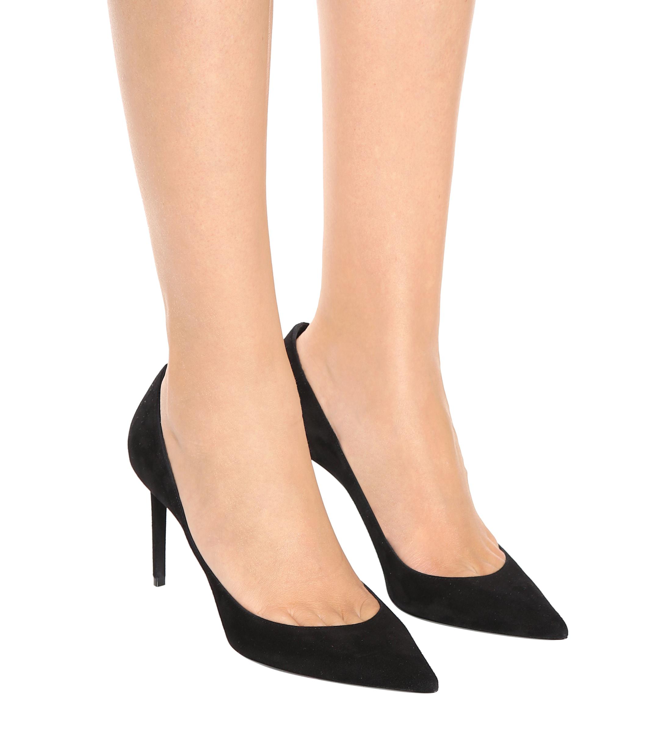 Saint Laurent Zoe 85 Suede Pumps in Black - Lyst