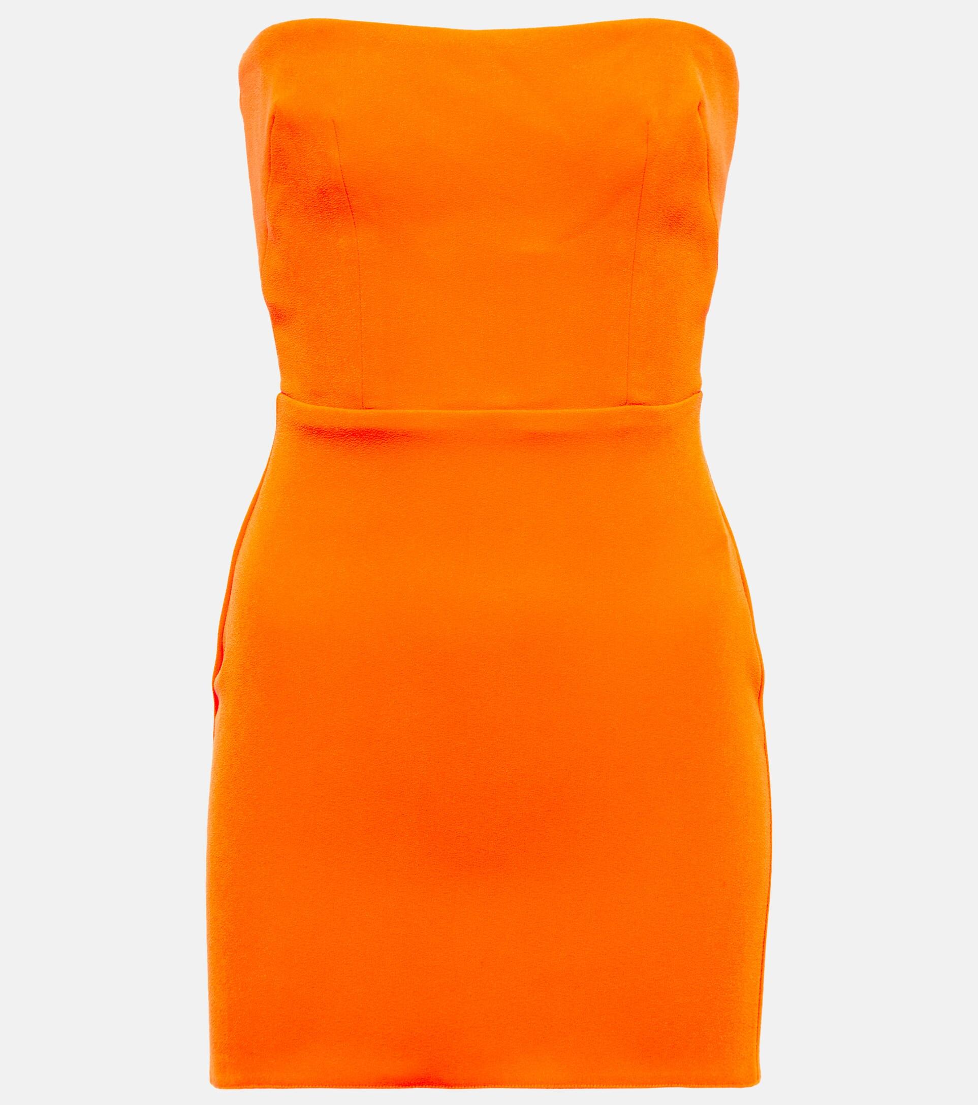 Alex Perry Lux Strapless Crepe Minidress in Orange | Lyst