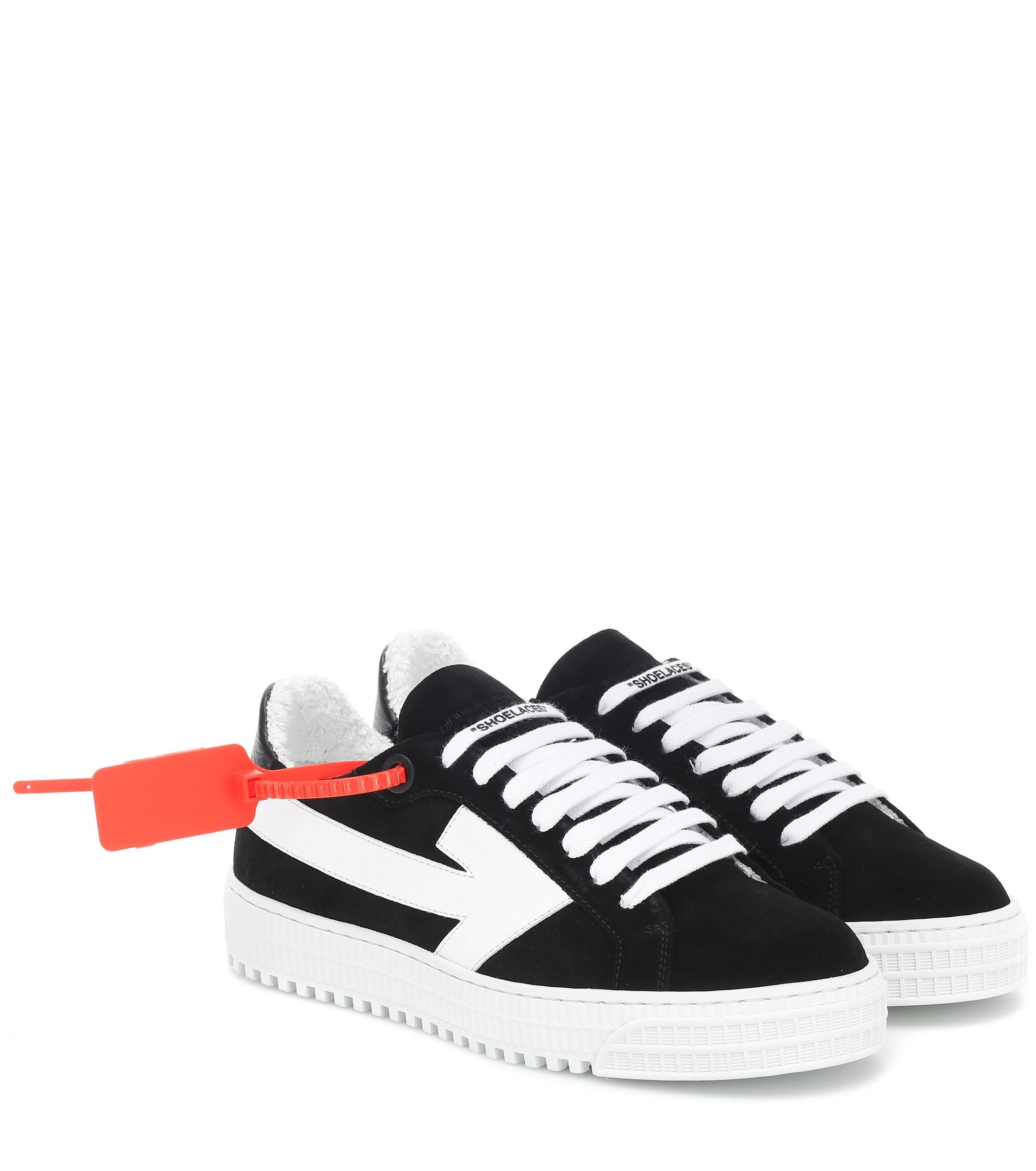 Off-White c/o Virgil Abloh Arrow Appliquéd Suede Sneakers in White