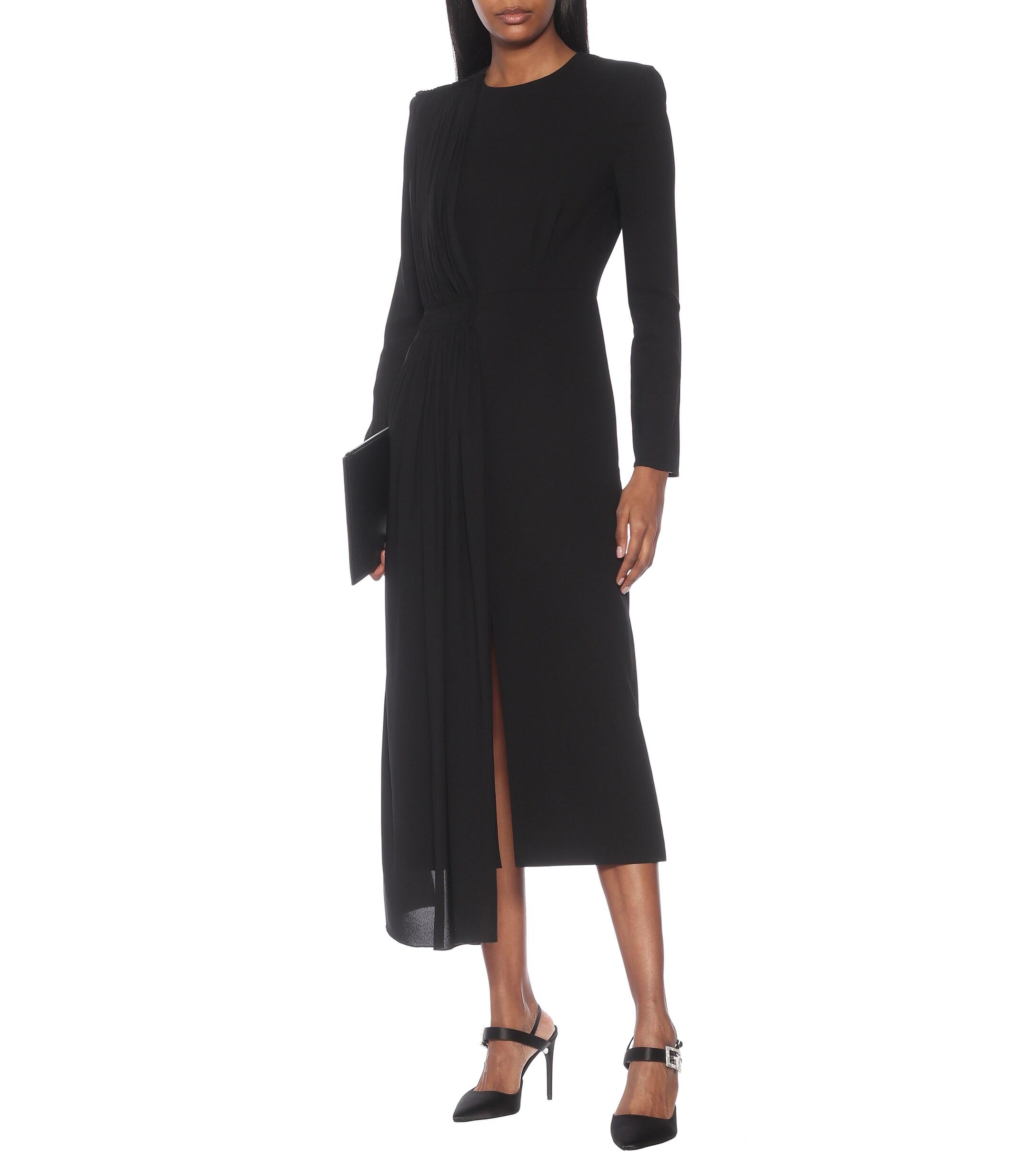 Givenchy Stretch-crêpe Midi Dress in Black - Lyst