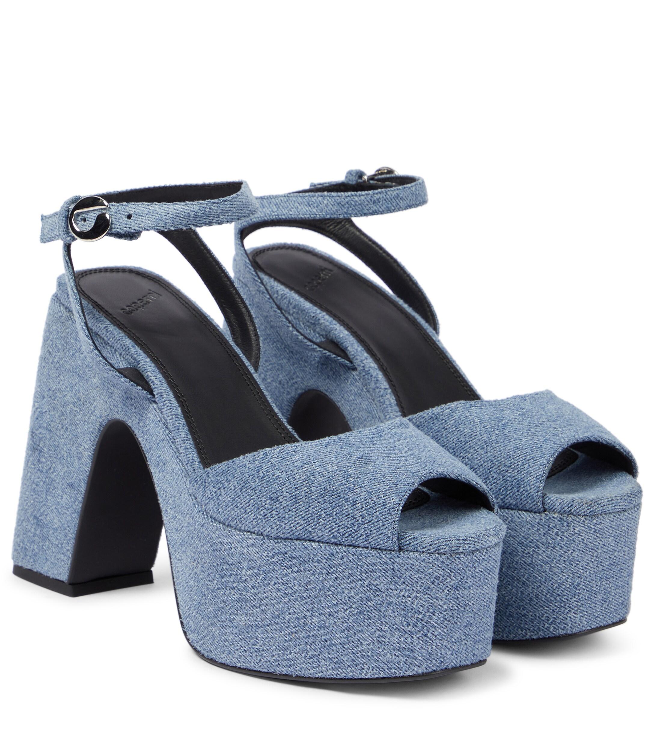 Coperni Bridge Denim Platform Sandals 