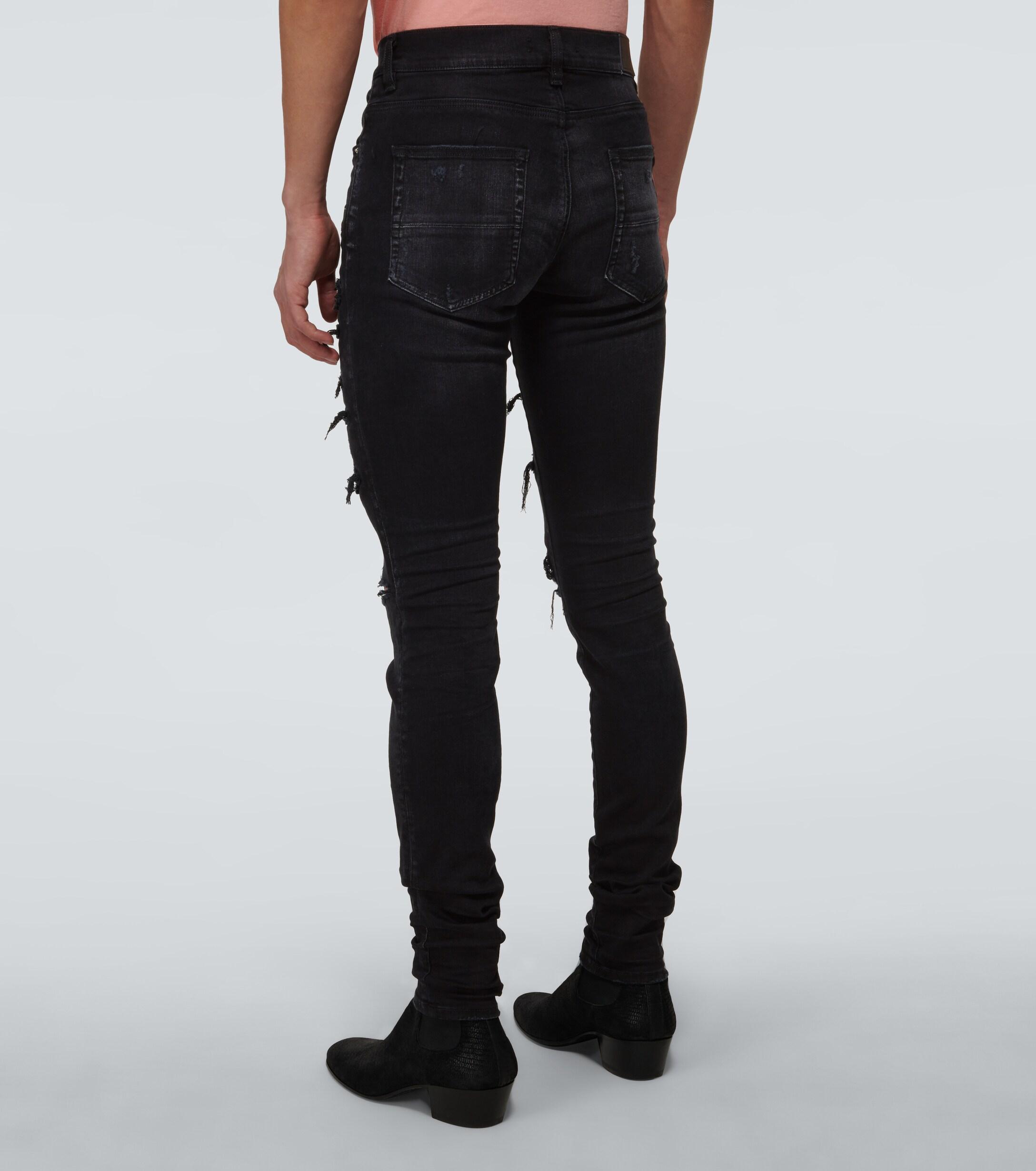 Amiri Bandana Thrash Jeans in Black for Men | Lyst
