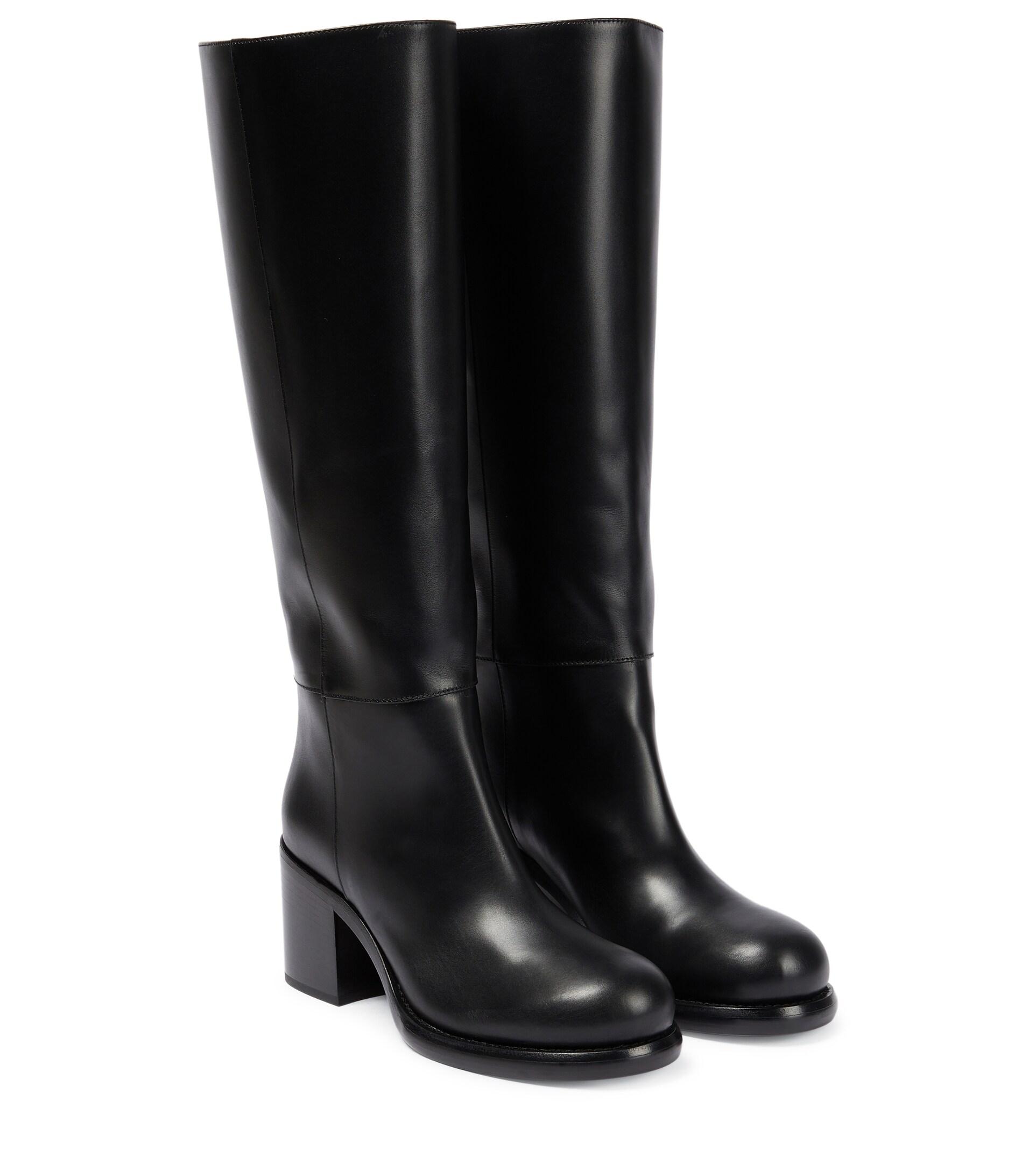 Alaïa Leather Knee-high Boots in Black | Lyst