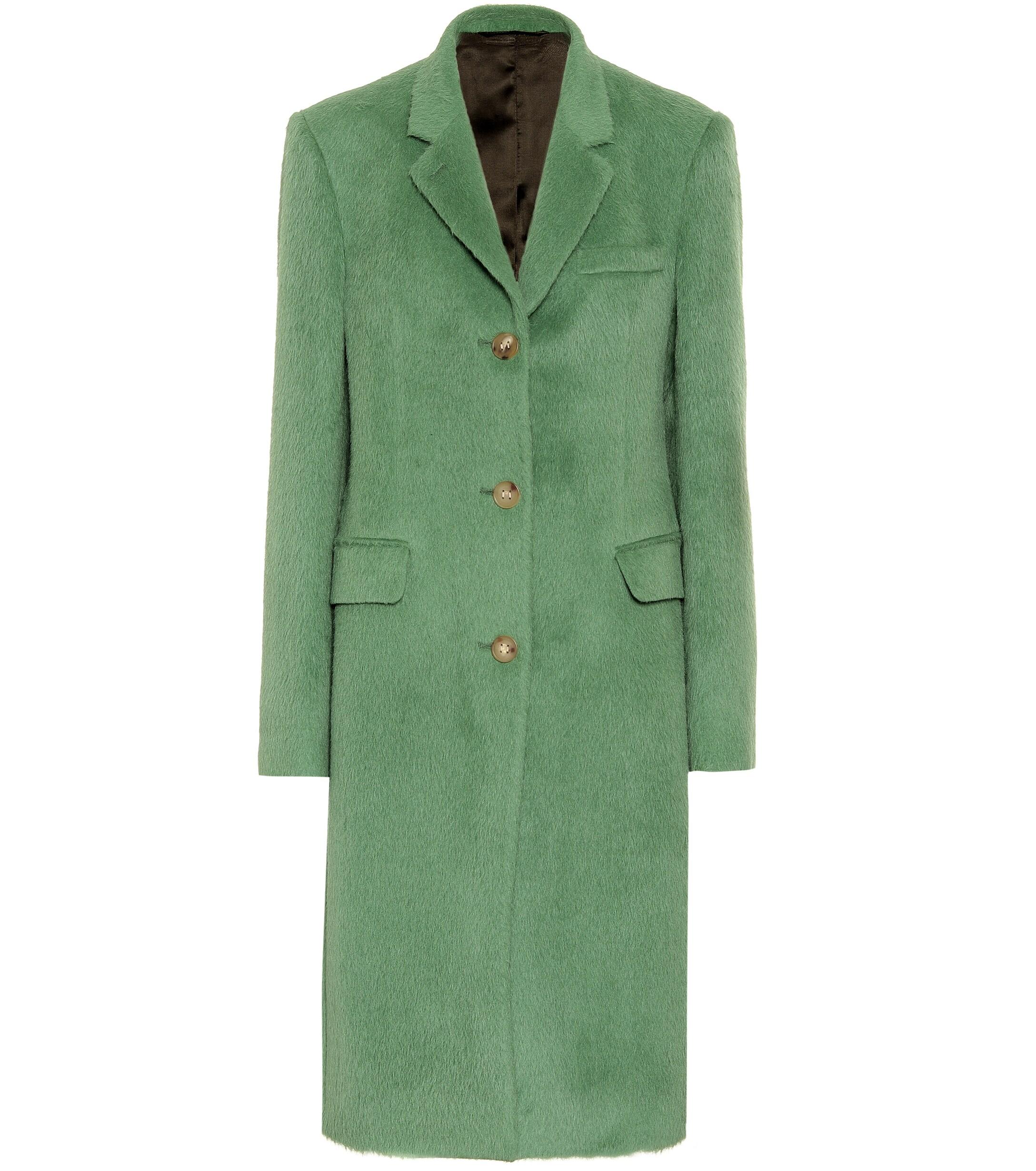 Acne Studios Alpaca-blend Coat in Green | Lyst