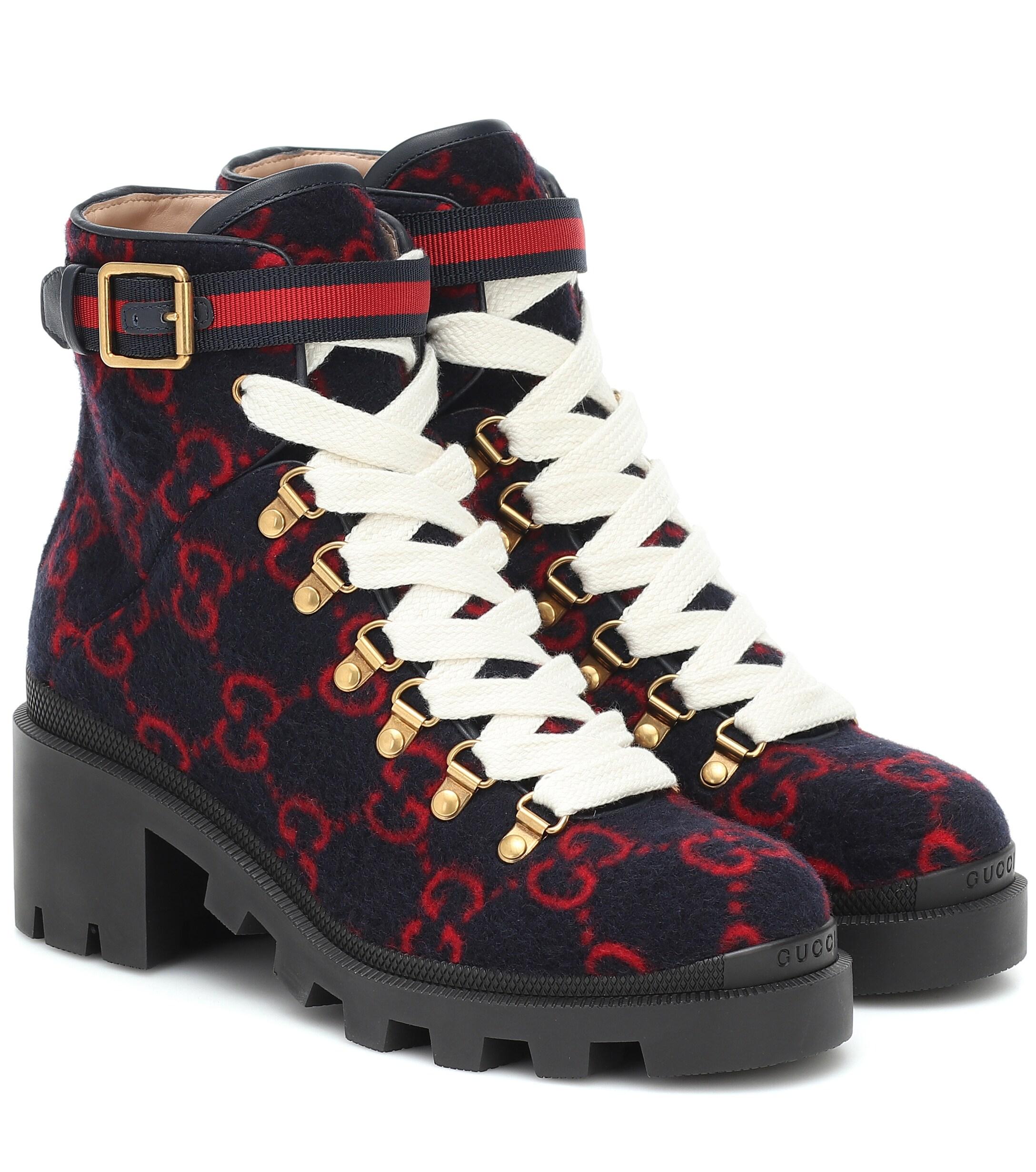 Bottes en laine bleu marine GG Gucci en coloris Bleu | Lyst