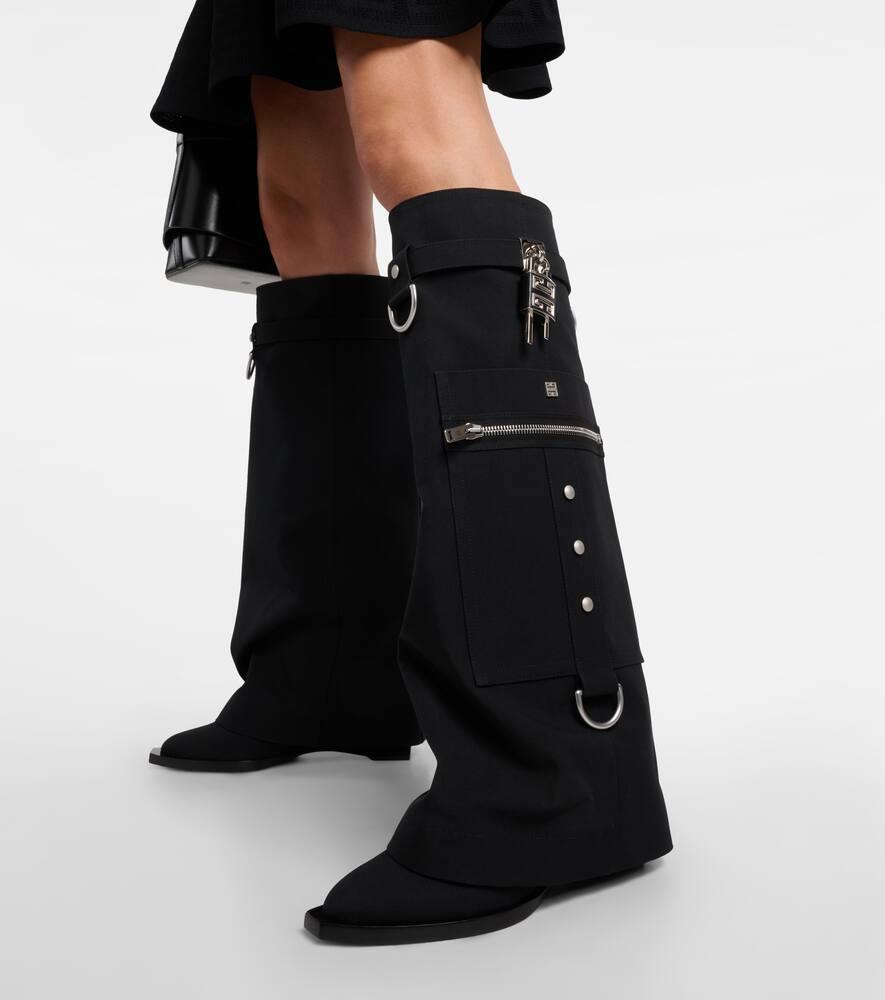 Givenchy Shark Lock Cowboy Boots With Pocket And Buckles in