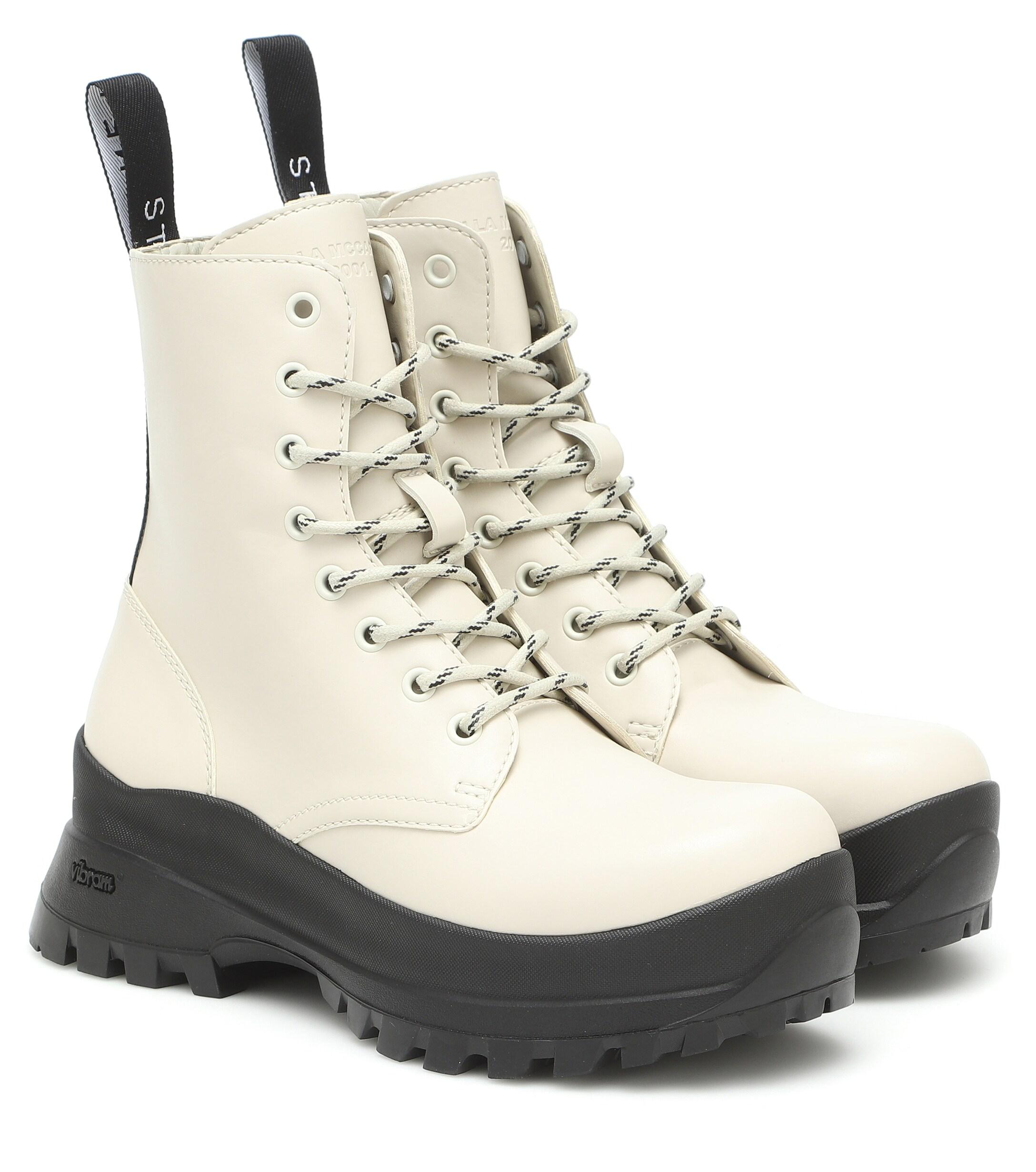 faux leather combat boots