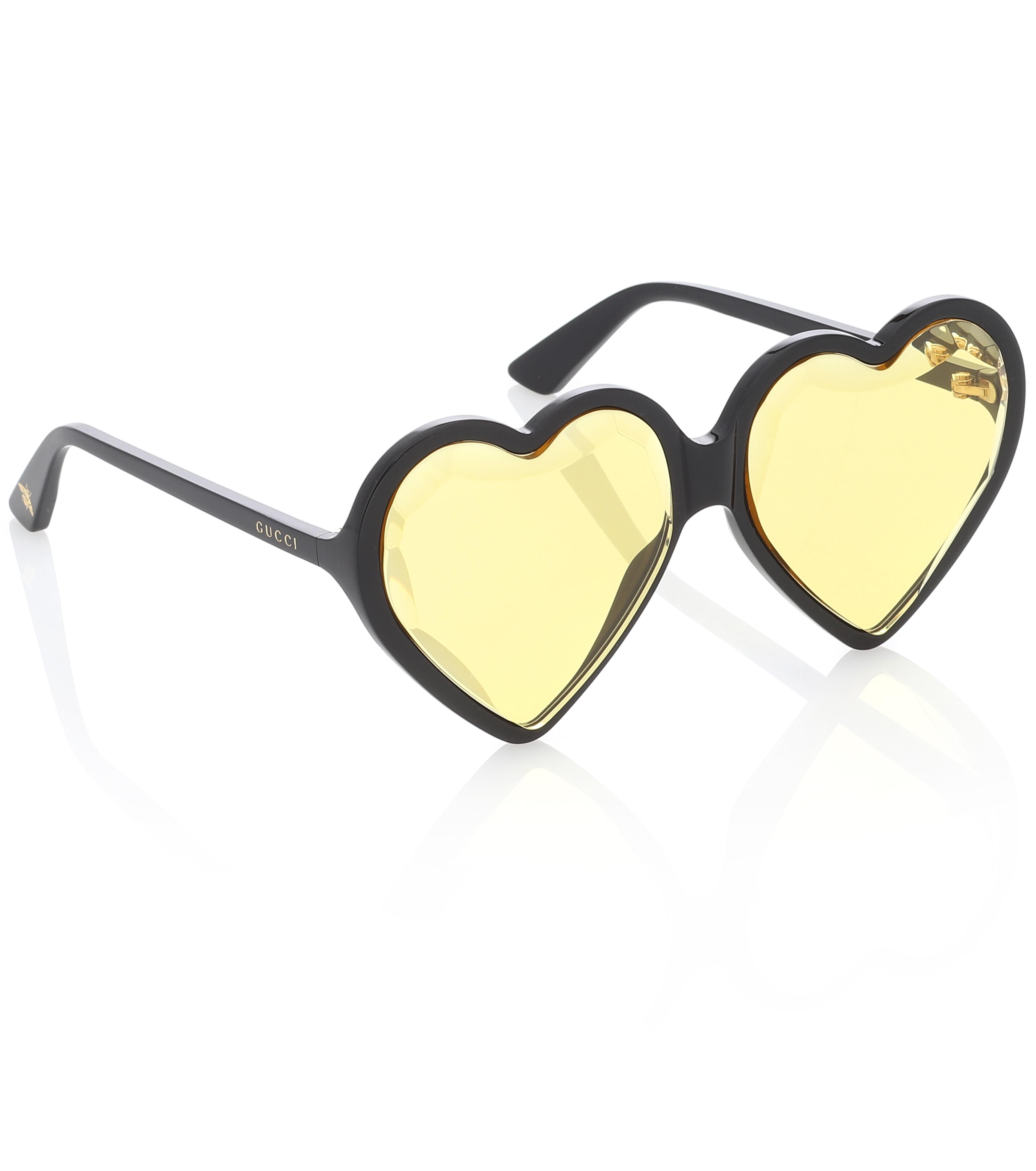 Gucci Heartframe Acetate Sunglasses in Black Lyst