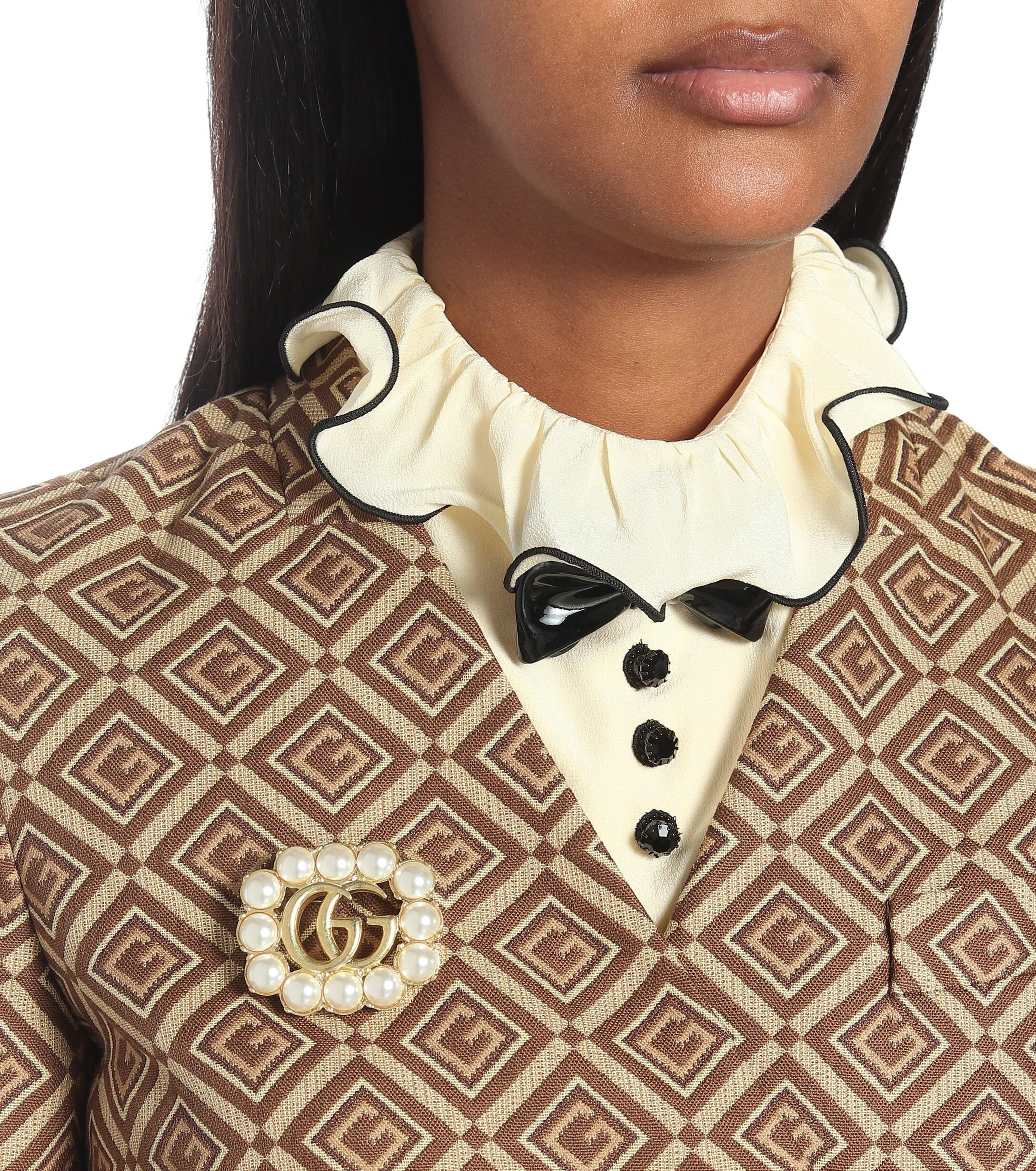 Gucci double g brooch deals