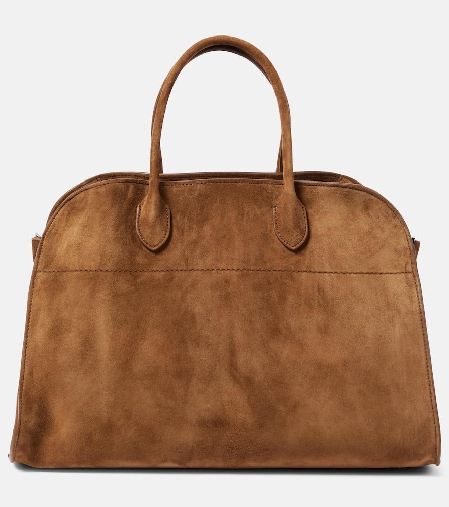 The Row Tote Soft Margaux 15 aus Veloursleder in Braun Lyst DE