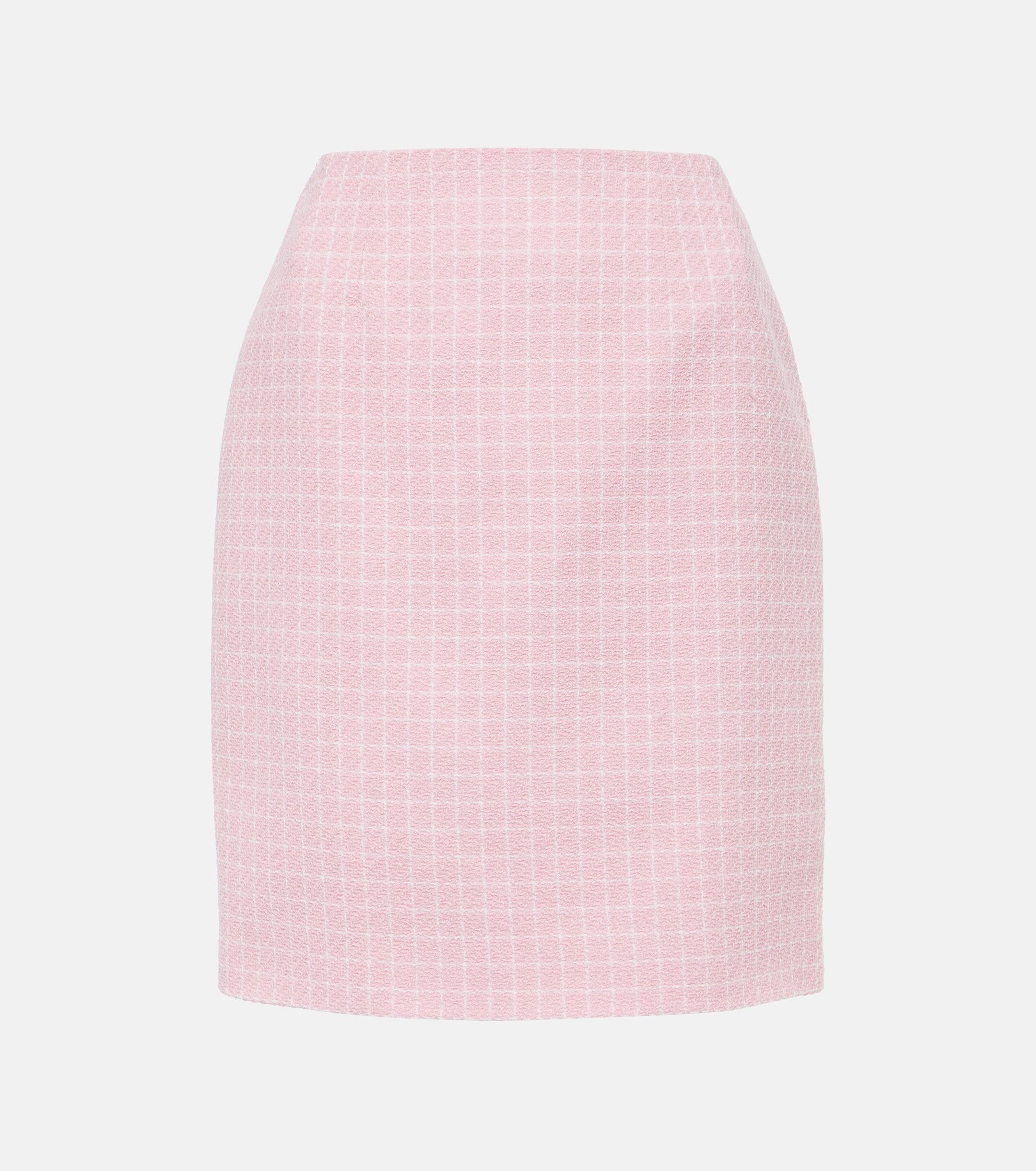 Pink plaid pencil skirt hot sale