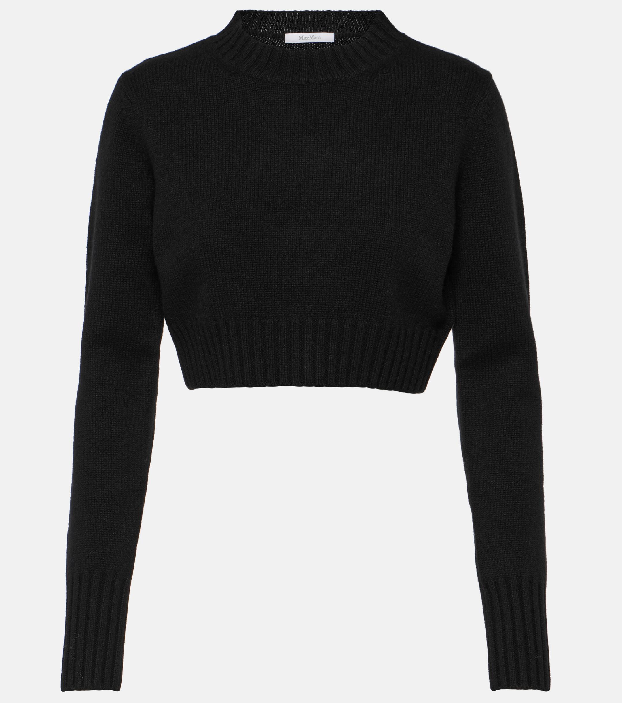 Max Mara Jazz Cropped Cashmere Sweater in Black Lyst UK