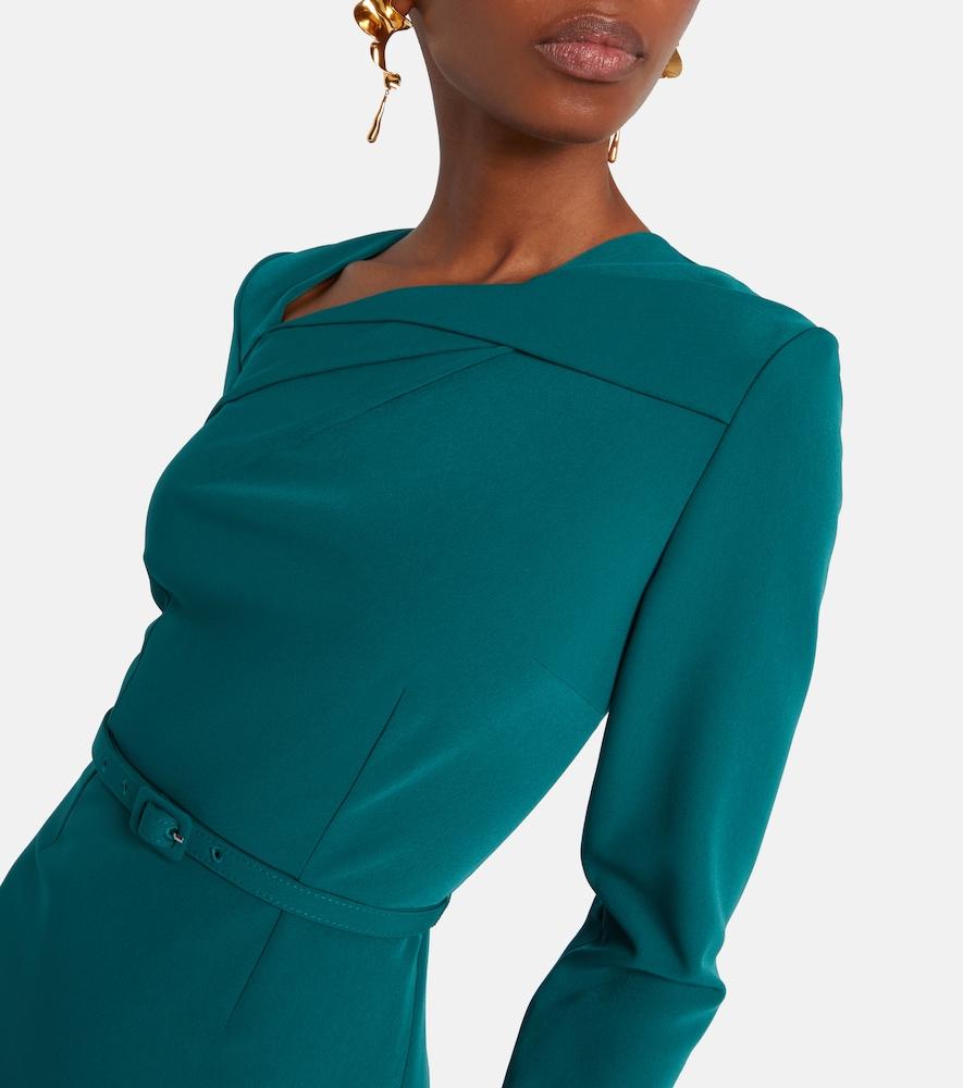 roland mouret green dress Flat Knit Bow Midi Dress in Green – Roland Mouret main image 0