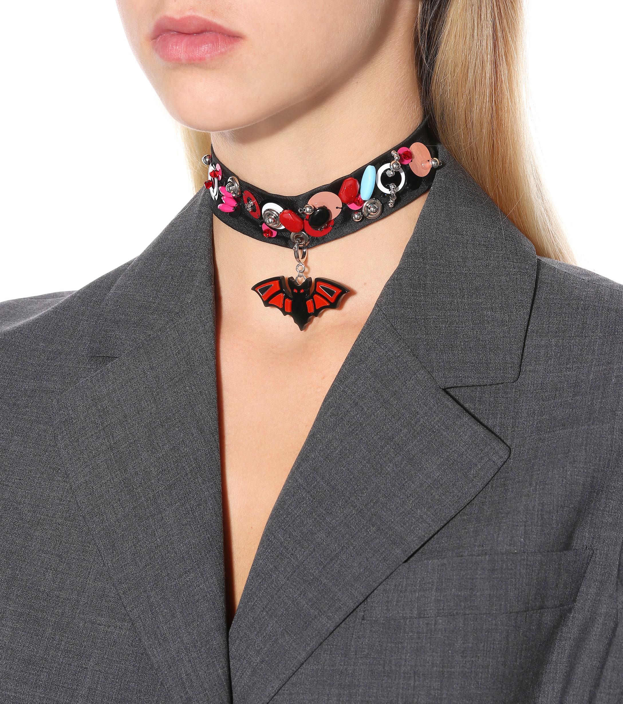 Prada Beaded Silk Necklace in Black Lyst