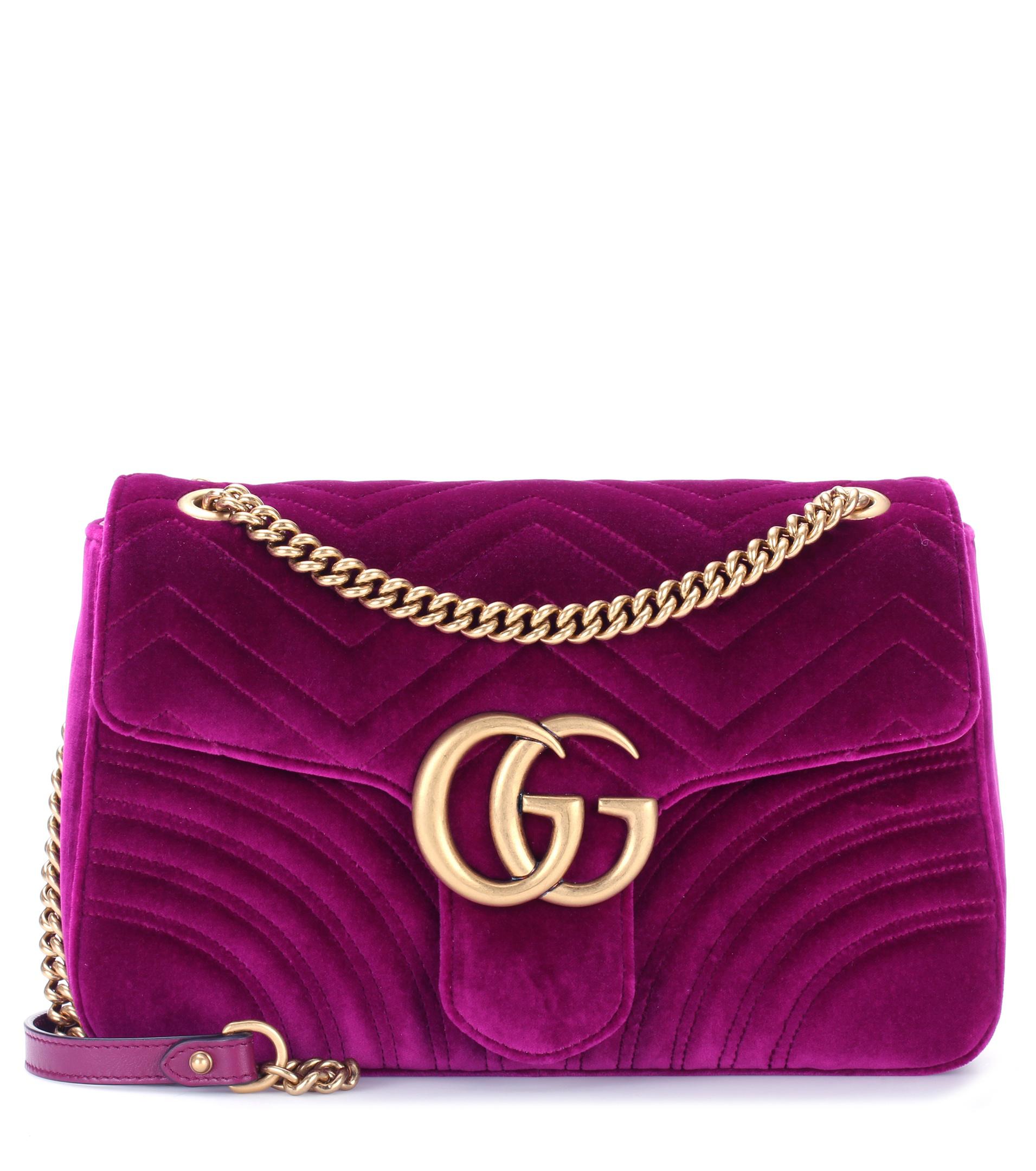 Gucci Schultertasche GG Marmont Medium aus Samt in Lila | Lyst DE