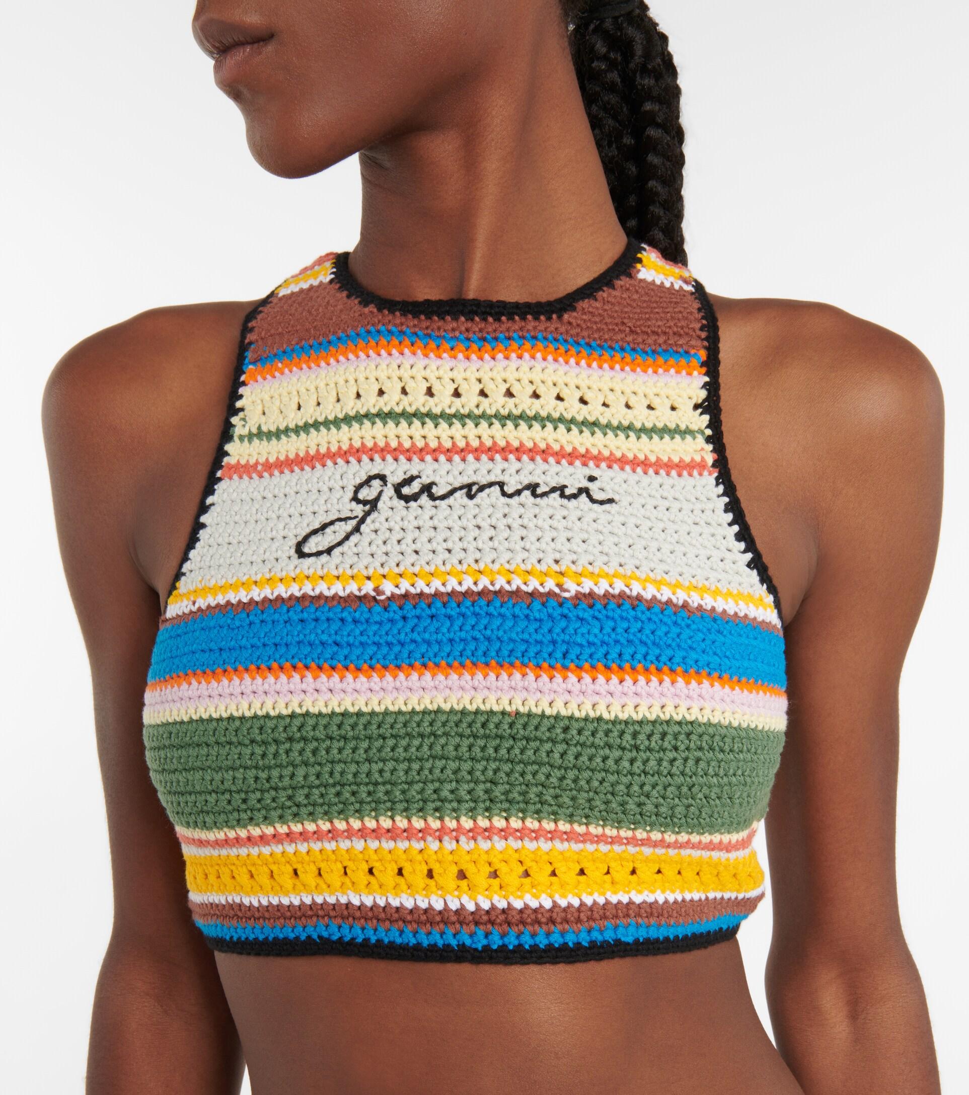 Ganni Crochet Bikini Top Lyst