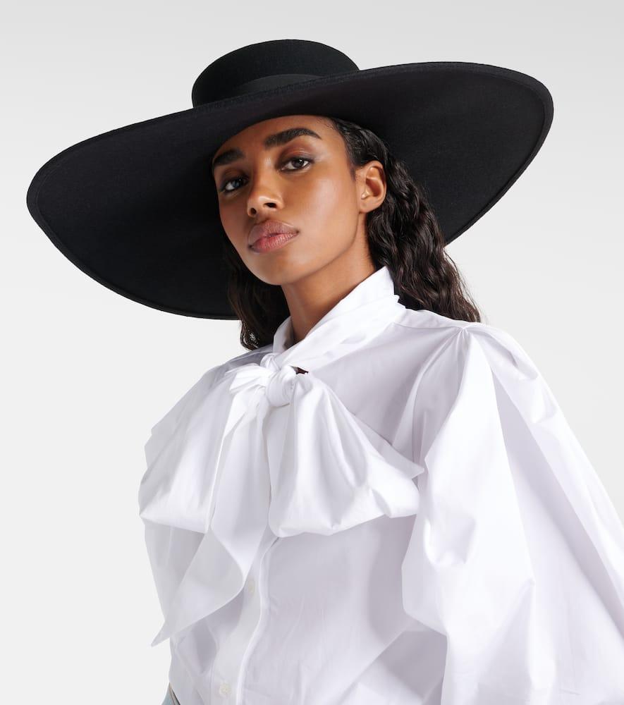 Nina Ricci Wool Hat in Black | Lyst