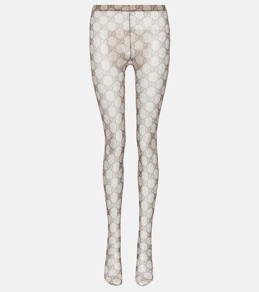 Gucci GG Patterned Tights in Brown