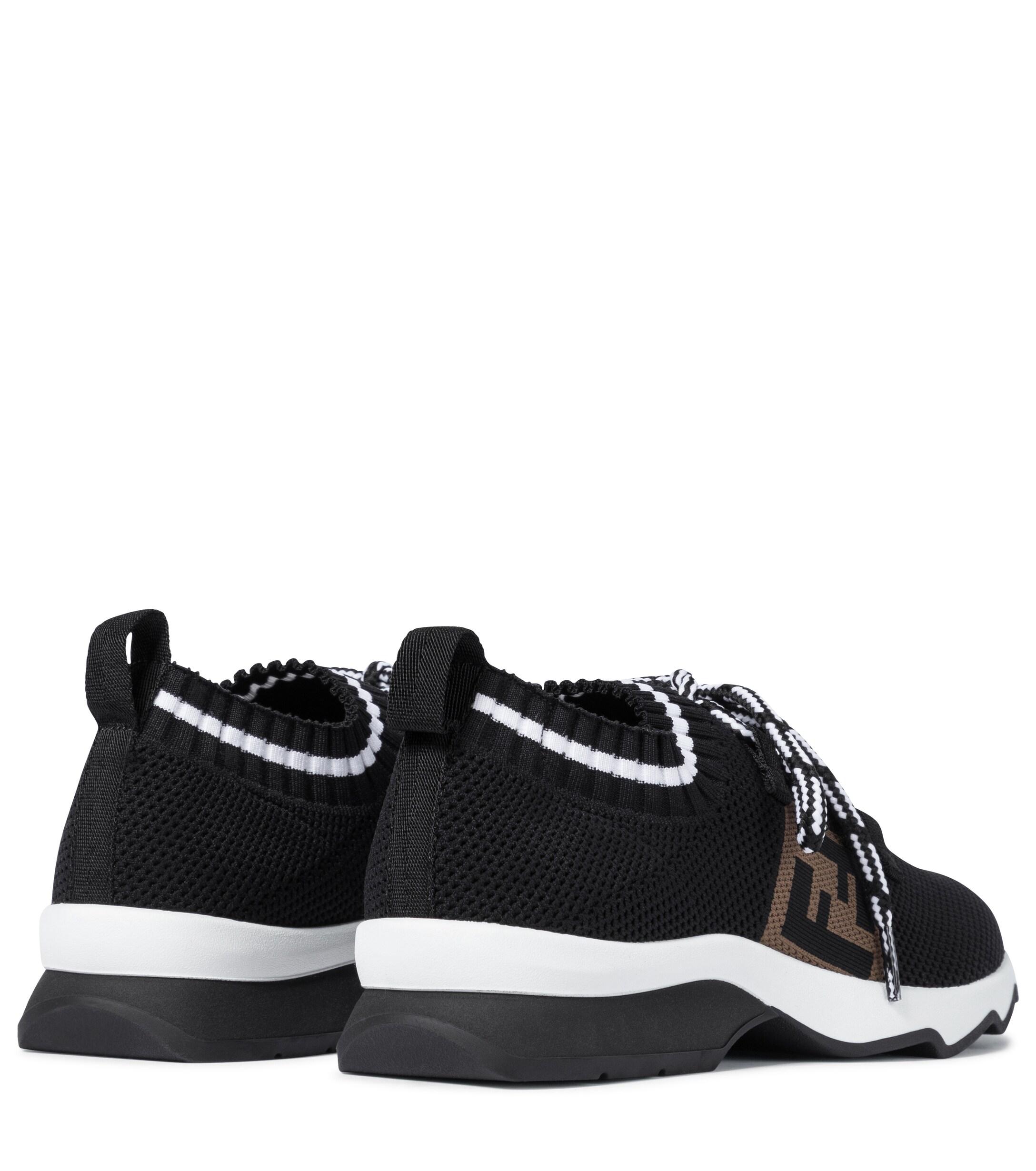 Fendi Ff Mesh-knit Sneakers in Black | Lyst