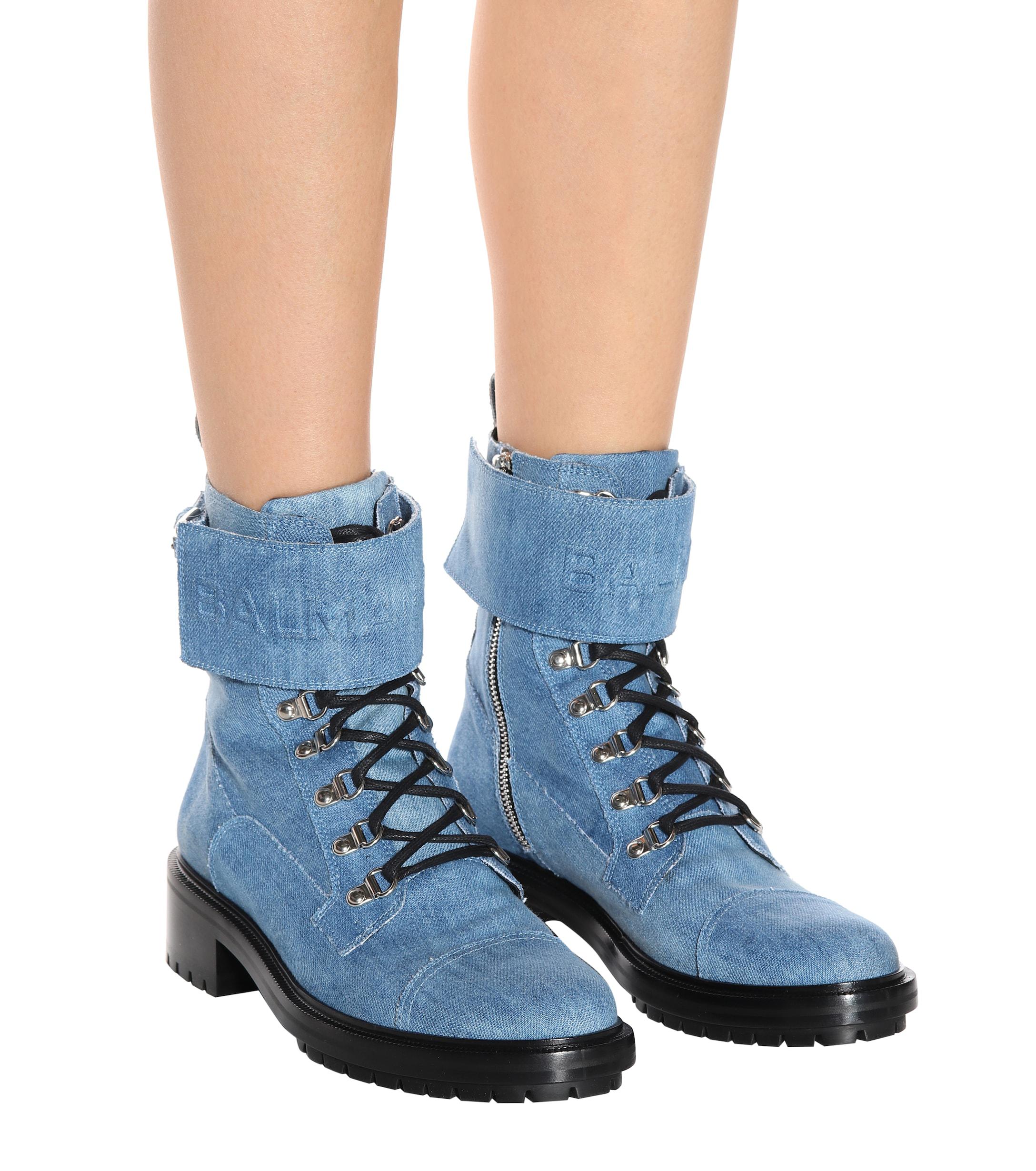 balmain denim boots