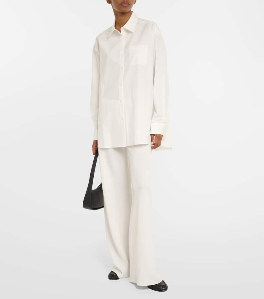 ザ・ロウ ガラダブルキャディワイドレッグパンツ ホワイト系 The Row Gala Double-Cady Wide-Leg Pants in White | Lyst