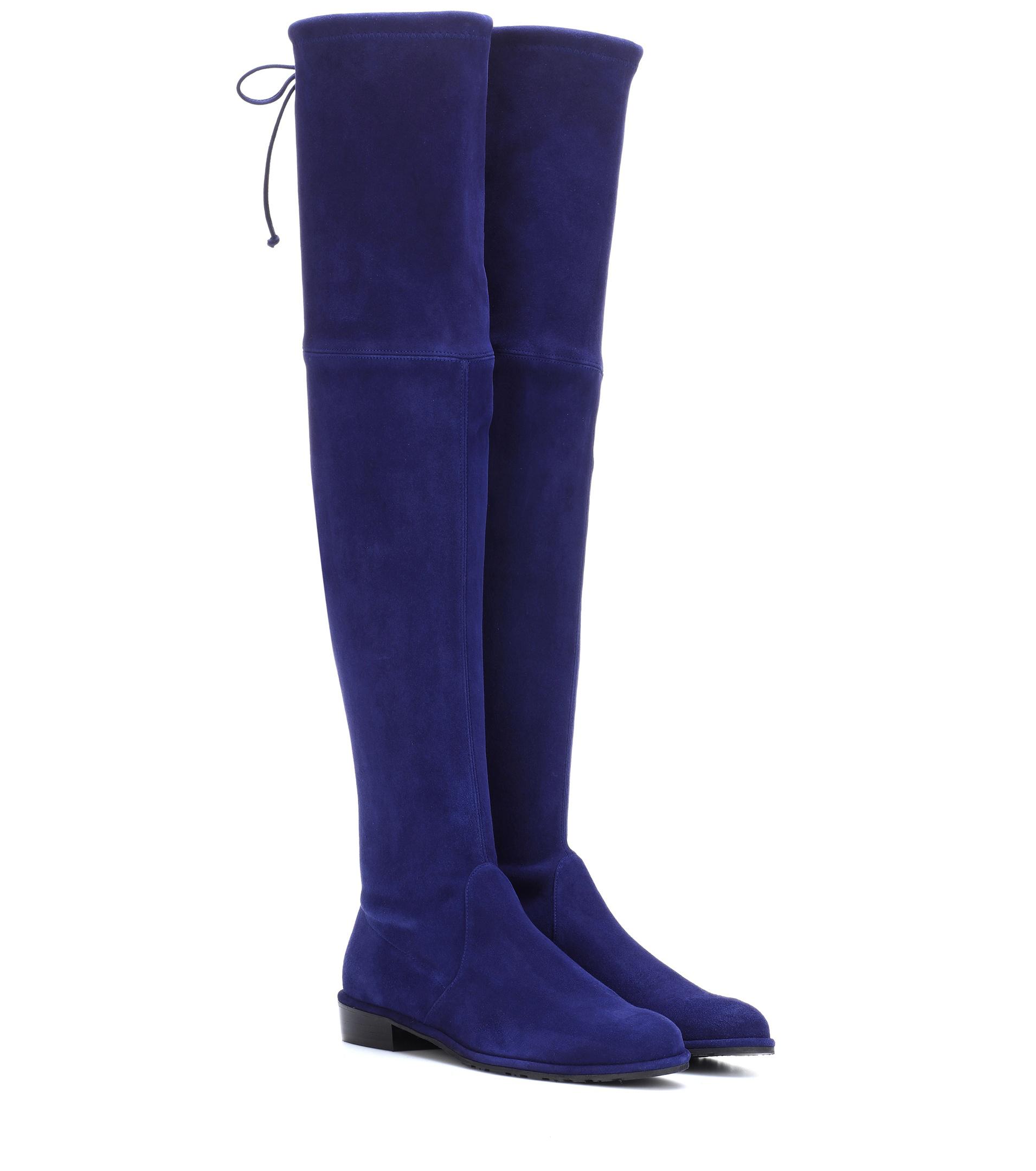 royal blue over the knee boots