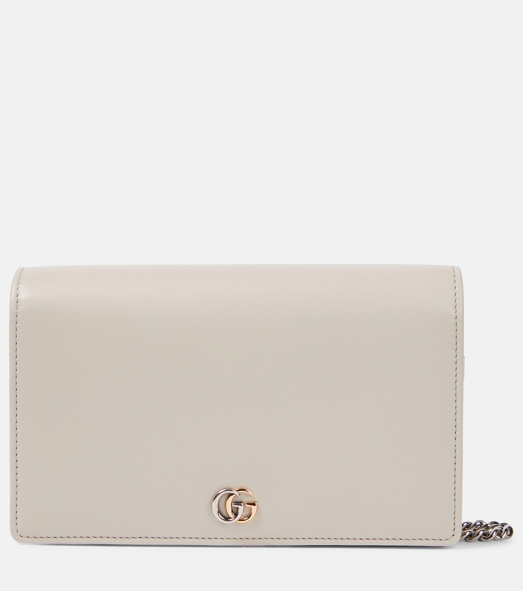 Gucci Gg Marmont Leather Wallet On Chain in Natural Lyst UK