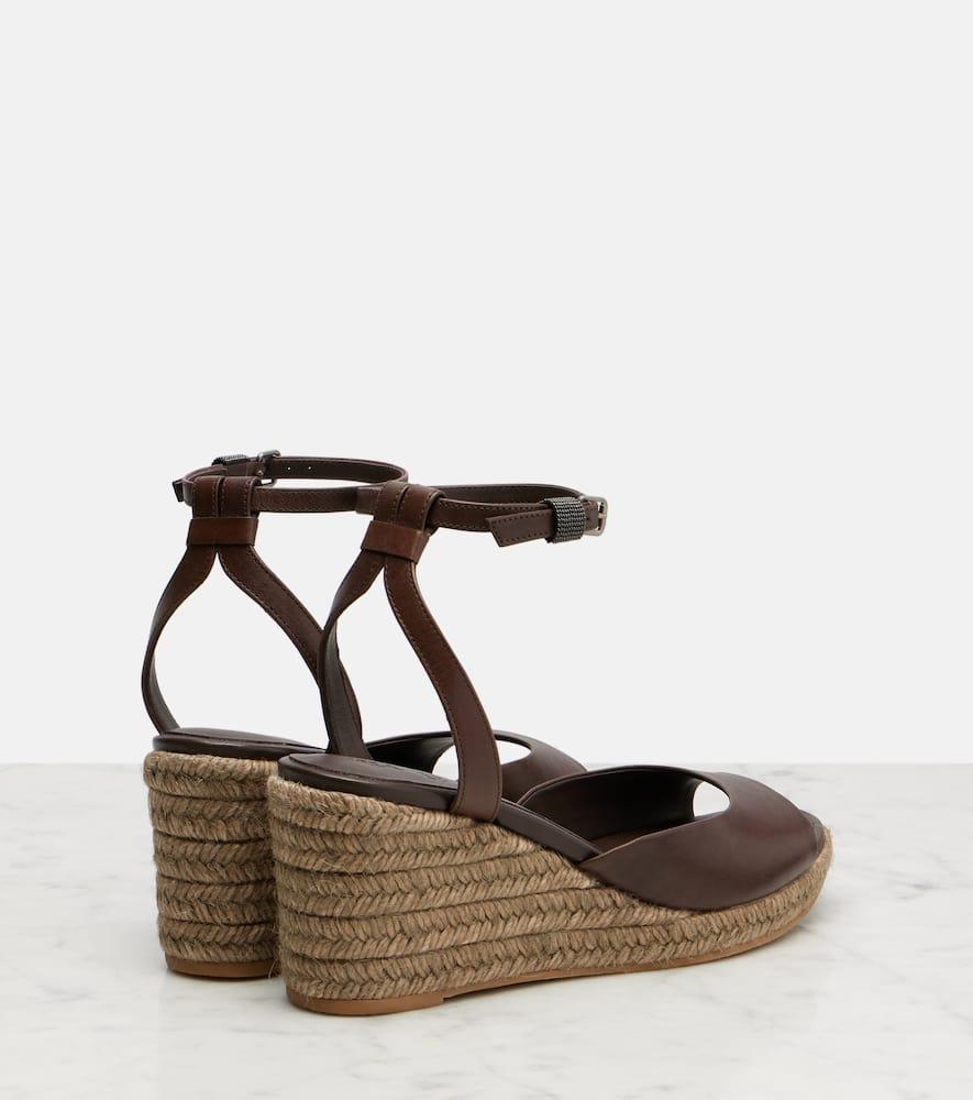 シューズ・サンダルその他 BRUNELLO CUCINELLI Woman Wedge shoes Charcoal MZSFG1996 brunello-cucinelli-Brown-Bead-